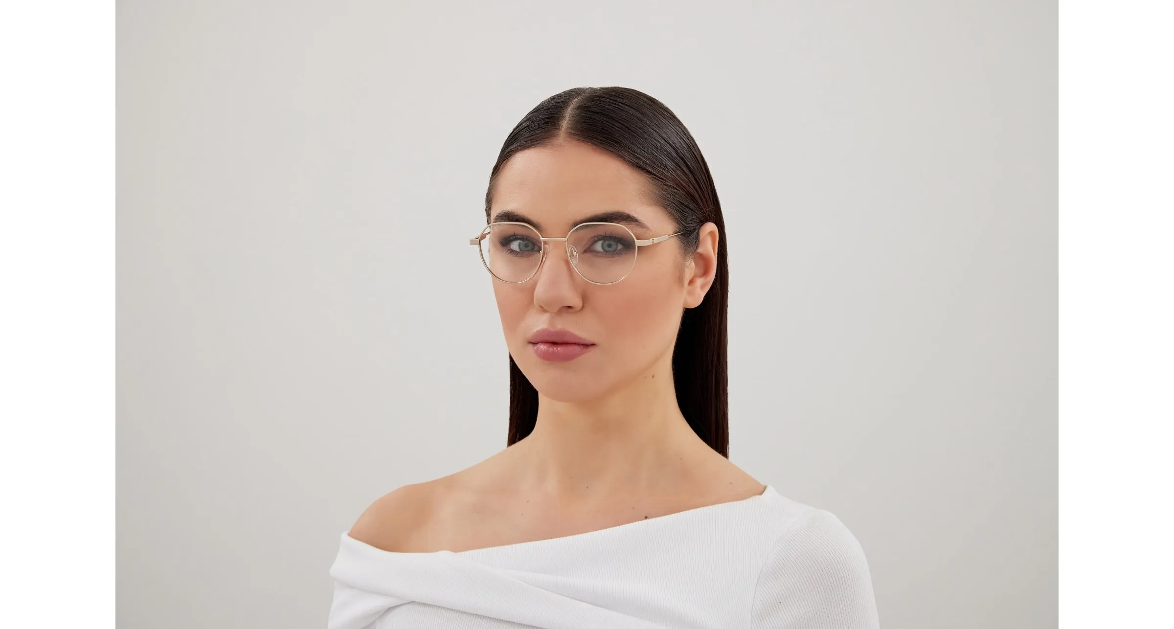 Alexander McQueen AM0479O 002 Montature da vista Acetato Oro Trasparente Rotonda - immagine 4