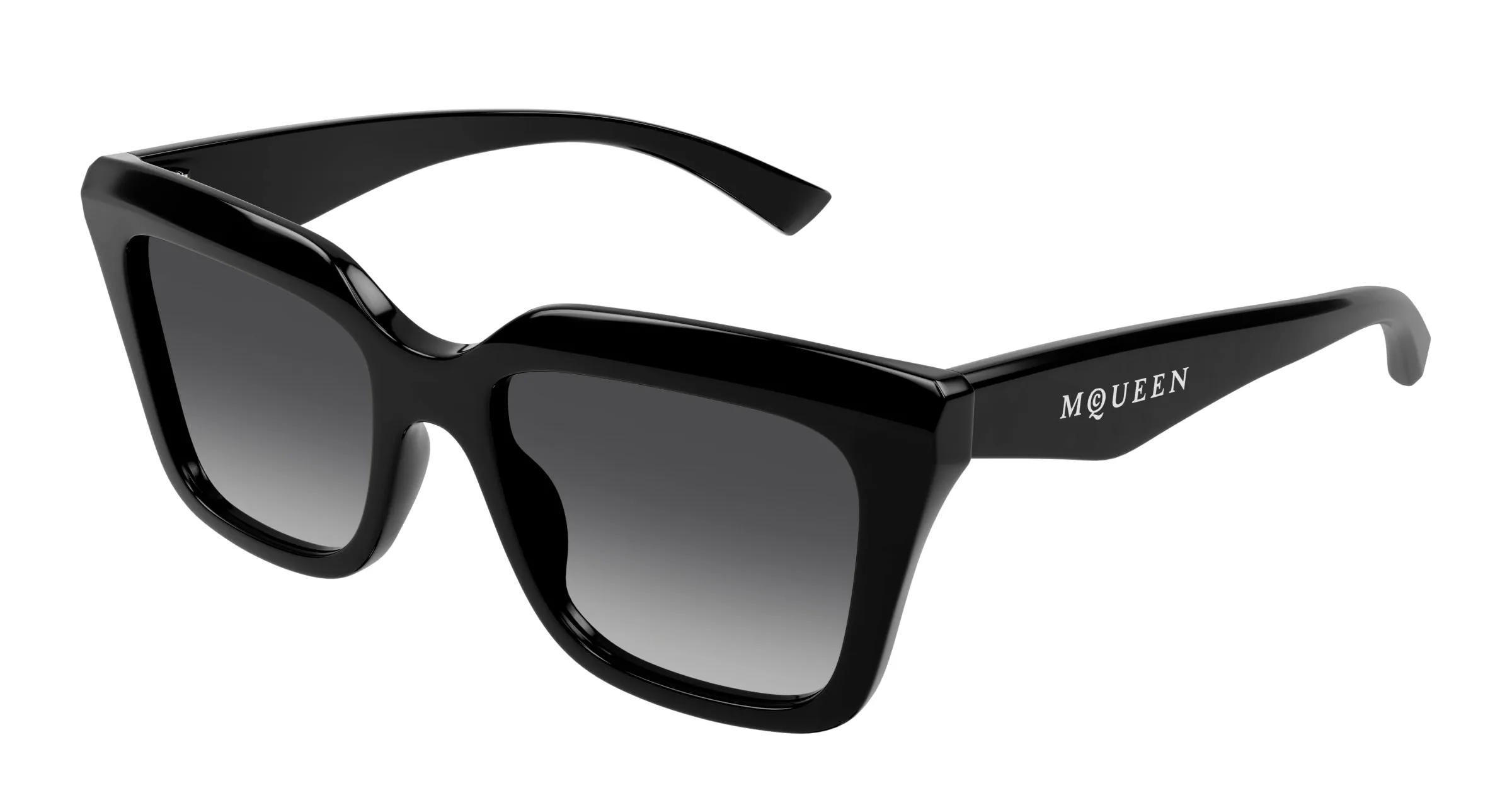 Alexander McQueen AM0473SA 001 Occhiali da sole Acetato Nero Grigio Squadrata - immagine 1