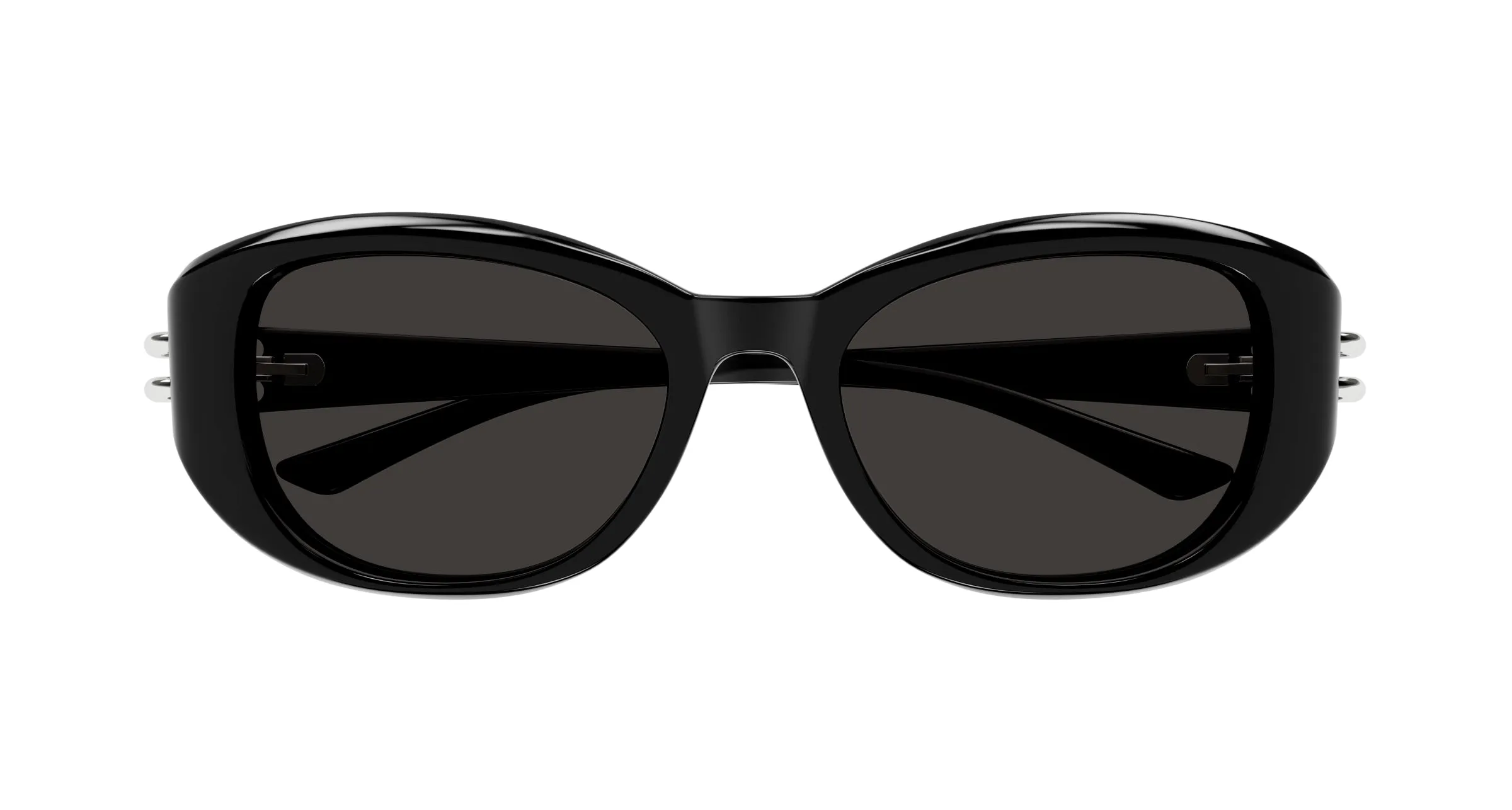 Alexander McQueen AM0470SA 001 Occhiali da sole Acetato Nero Grigio Rotonda - immagine 2