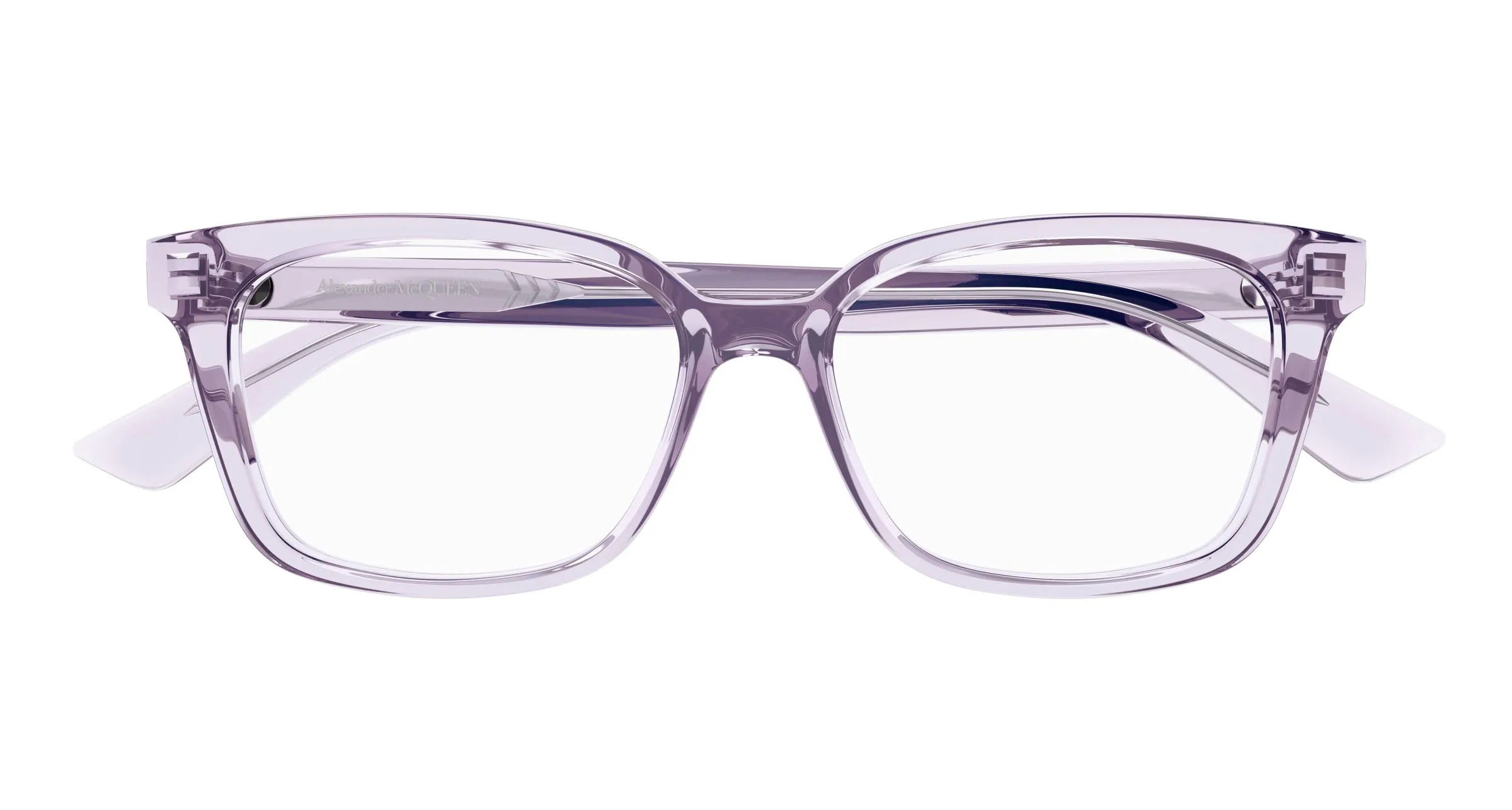 Alexander McQueen AM0464O 005 Montature da vista Acetato Viola Trasparente Squadrata - immagine 2