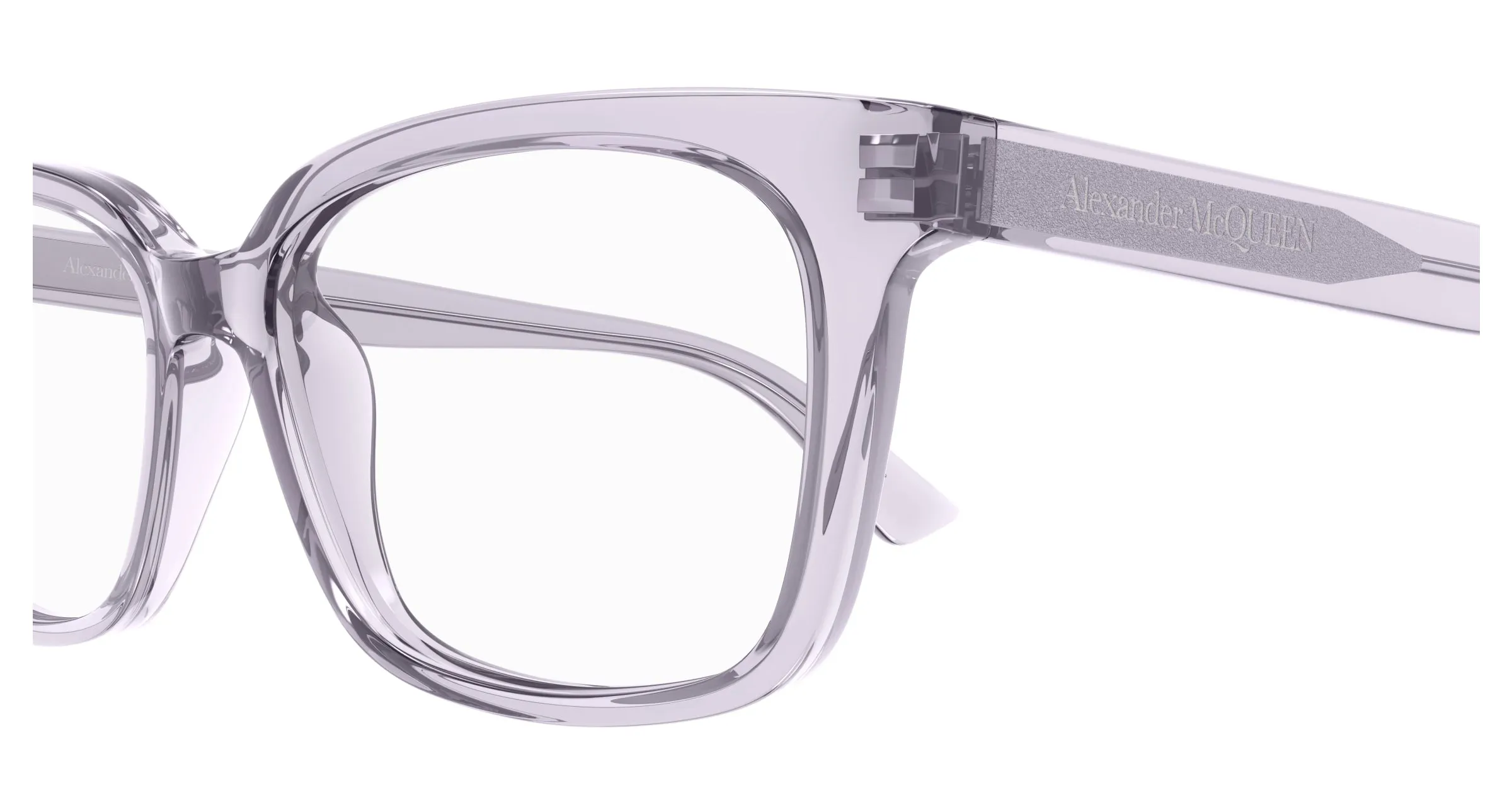 Alexander McQueen AM0464O 005 Montature da vista Acetato Viola Trasparente Squadrata - immagine 3