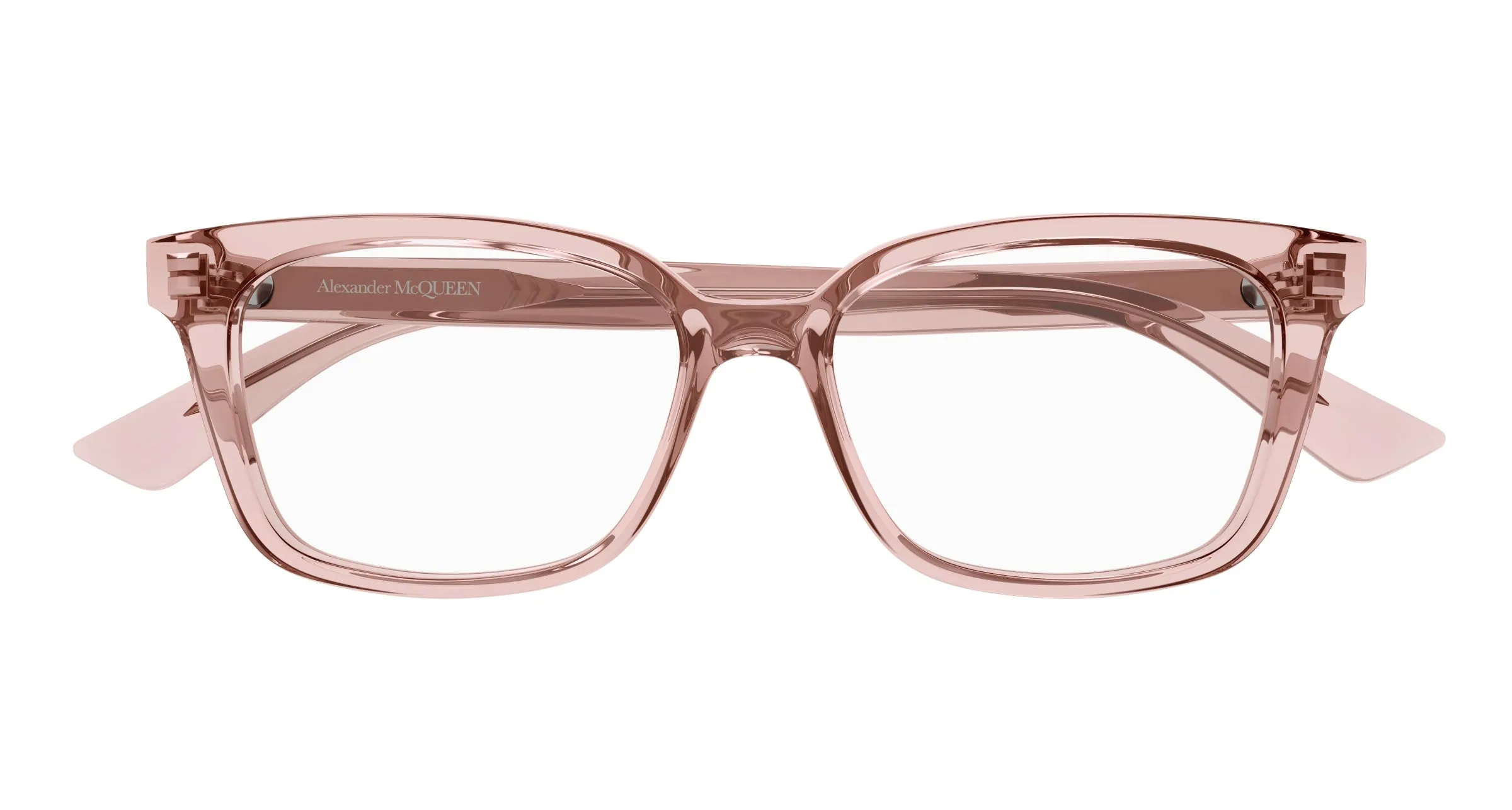 Alexander McQueen AM0464O 003 Montature da vista Acetato Rosa Trasparente Squadrata - immagine 2