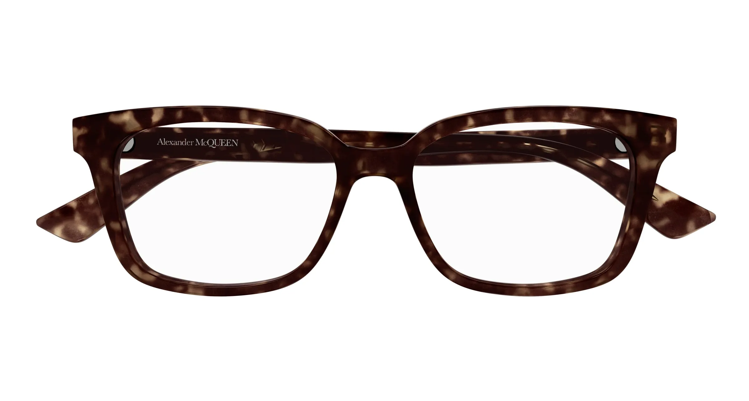 Alexander McQueen AM0464O 002 Montature da vista Acetato Havana Trasparente Squadrata - immagine 2