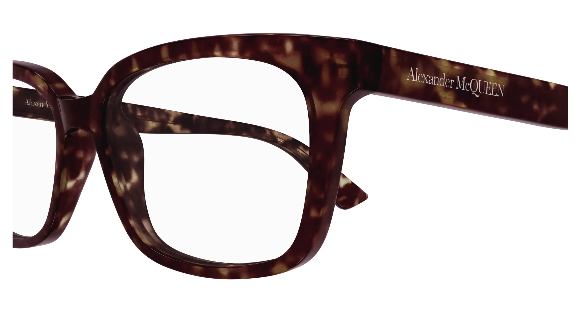 Alexander McQueen AM0464O 002 Montature da vista Acetato Havana Trasparente Squadrata - immagine 3