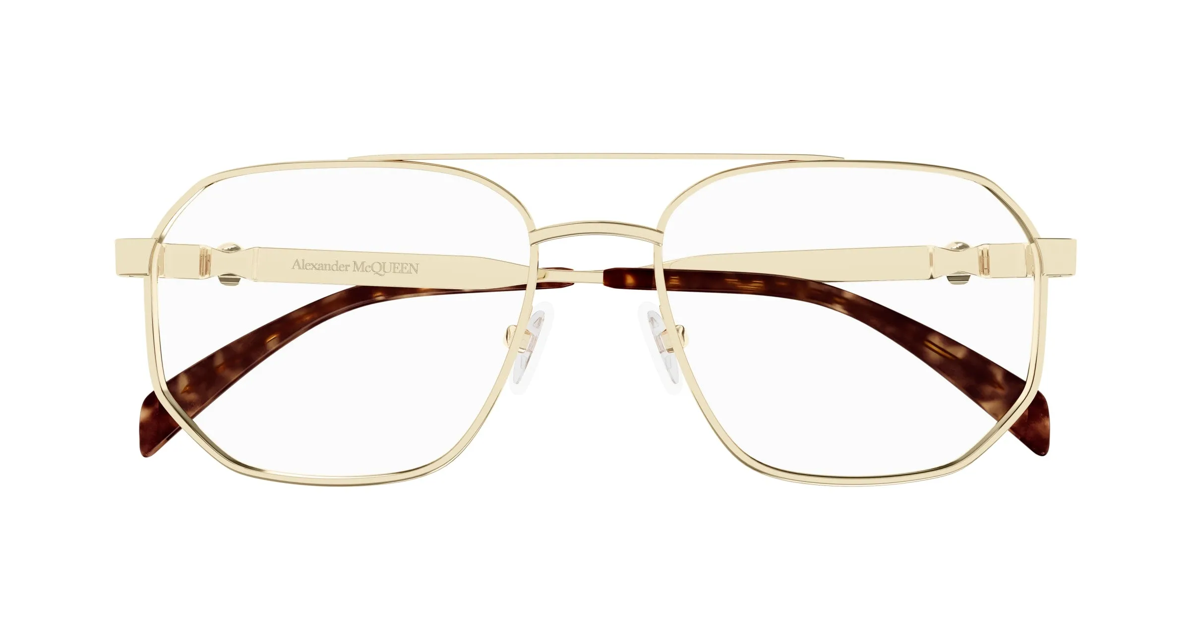 Alexander McQueen AM0459O 002 Montature da vista Acetato Oro Trasparente Pilot - immagine 2