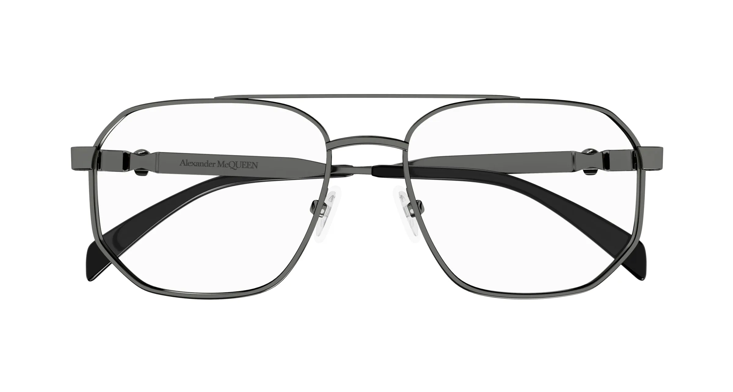 Alexander McQueen AM0459O 001 Montature da vista Acetato Rutenio Trasparente Pilot - immagine 2
