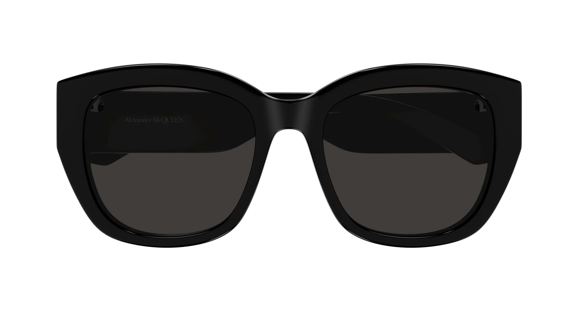 Alexander McQueen AM0451SA 001 Occhiali da sole Acetato Nero Grigio Farfalla - immagine 2