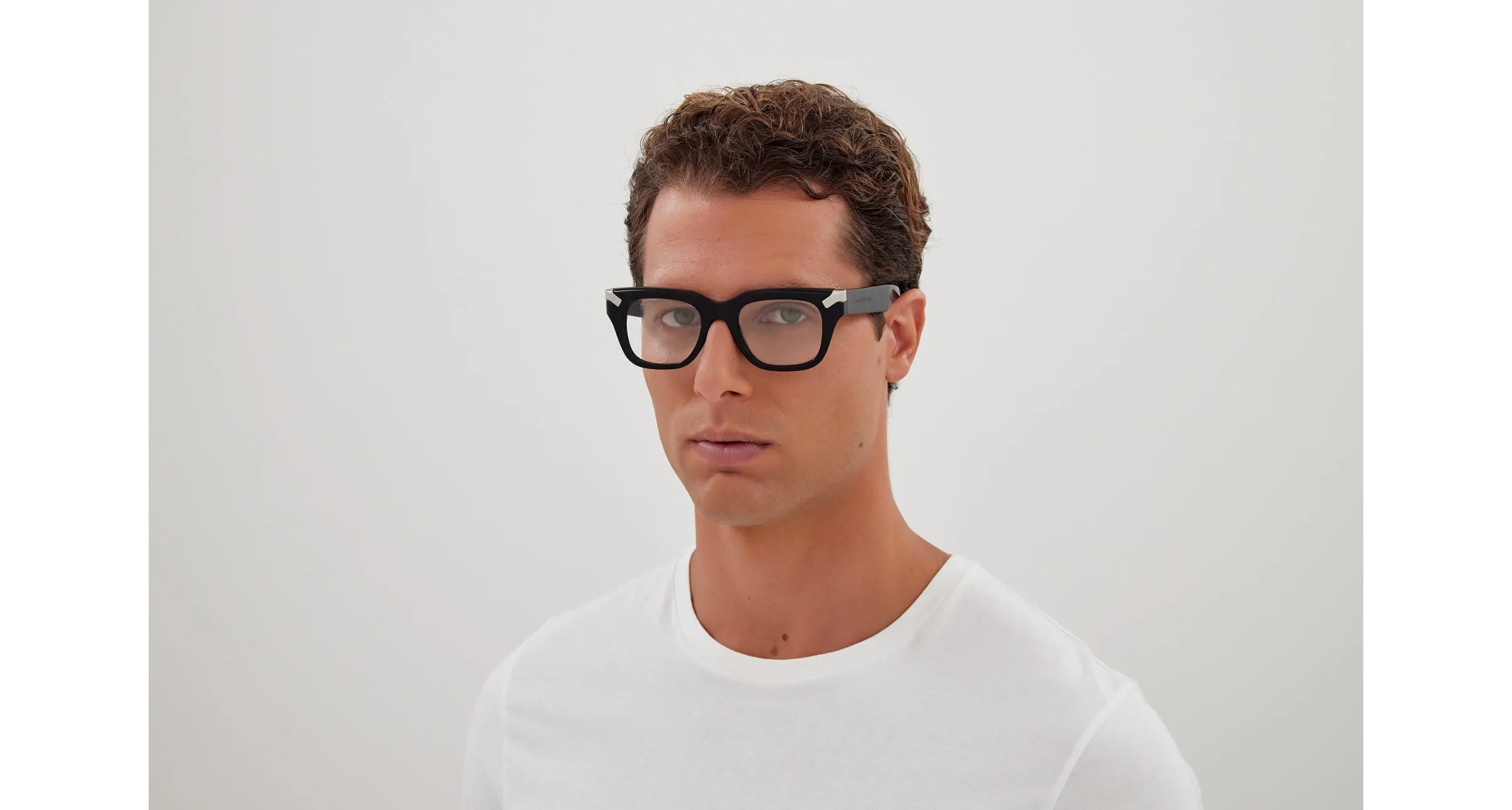 Alexander McQueen AM0443O 001 Montature da vista Acetato Nero Trasparente Squadrata - immagine 4