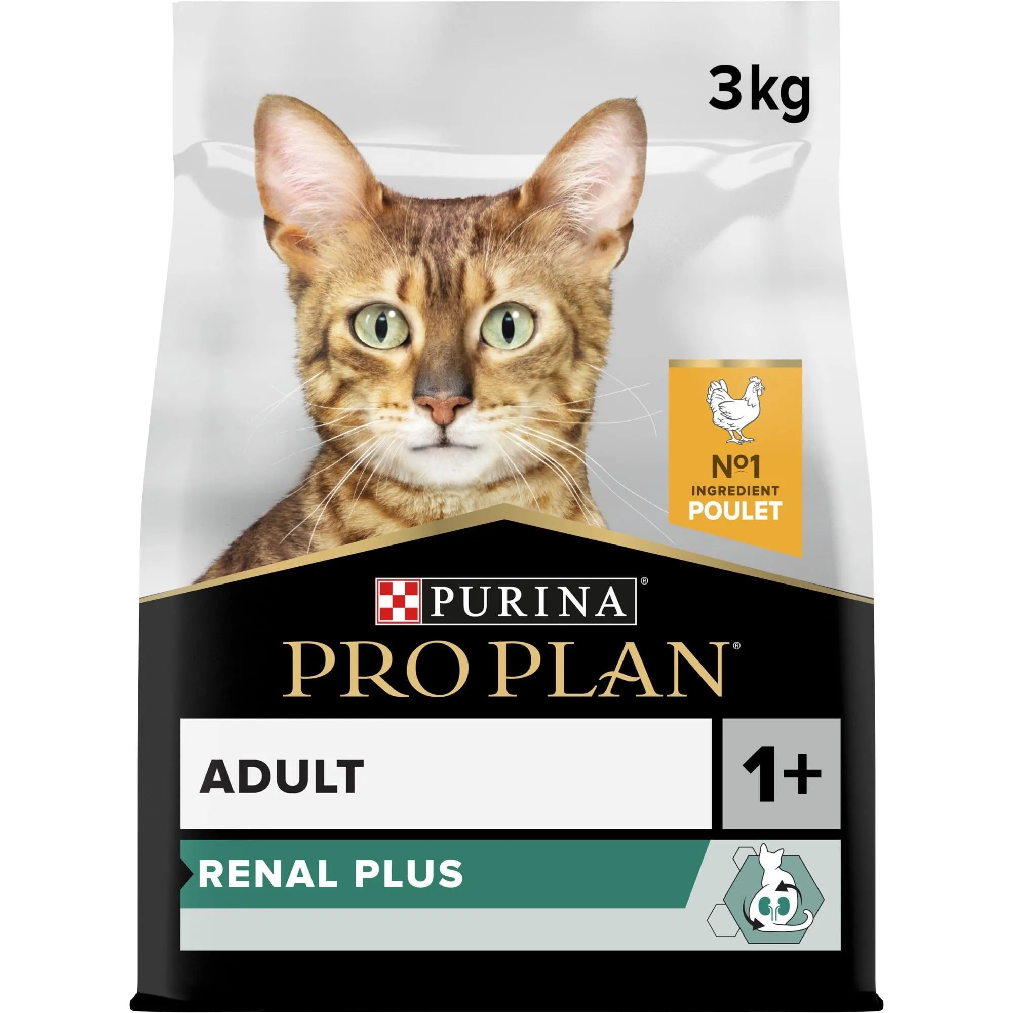 Purina Pro Plan Renal Plus Crocchette Gatti Adulti Ricco in Pollo 3kg - immagine 1