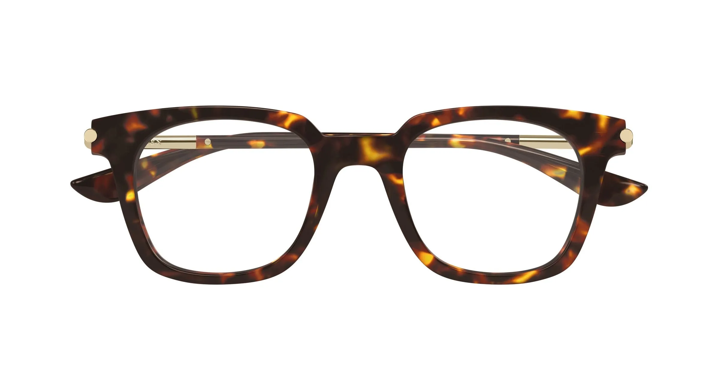 Alexander McQueen AM0521O 003 Montature da vista Acetato Havana Trasparente Squadrata - immagine 2