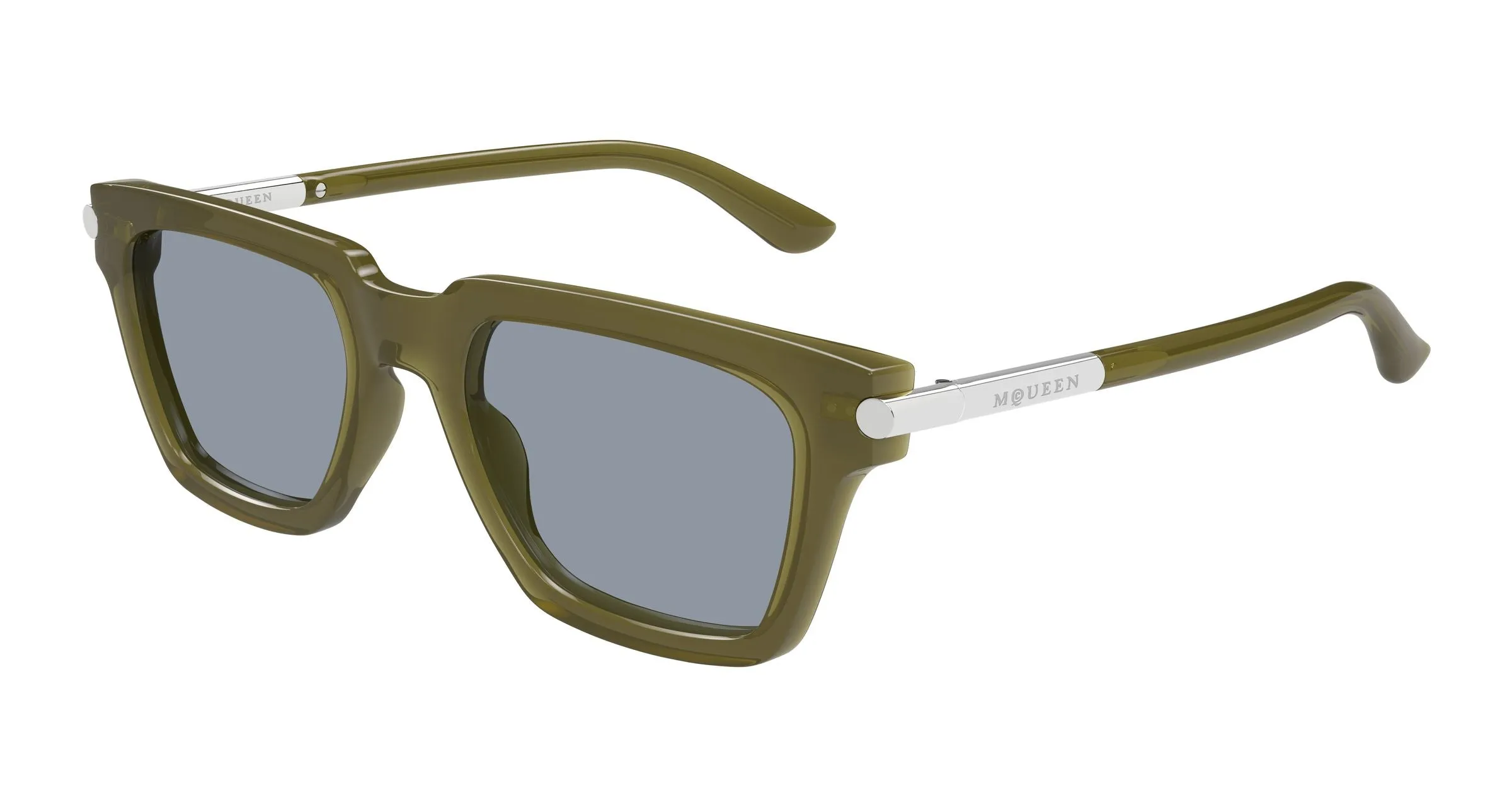 Alexander McQueen AM0519S 004 Occhiali da sole Acetato Verde Azzurro Squadrata - immagine 1