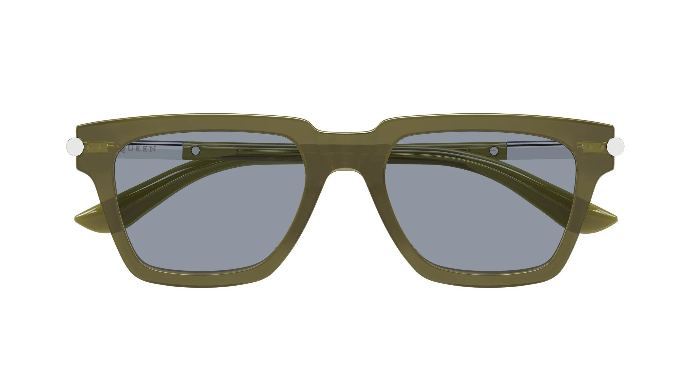 Alexander McQueen AM0519S 004 Occhiali da sole Acetato Verde Azzurro Squadrata - immagine 2