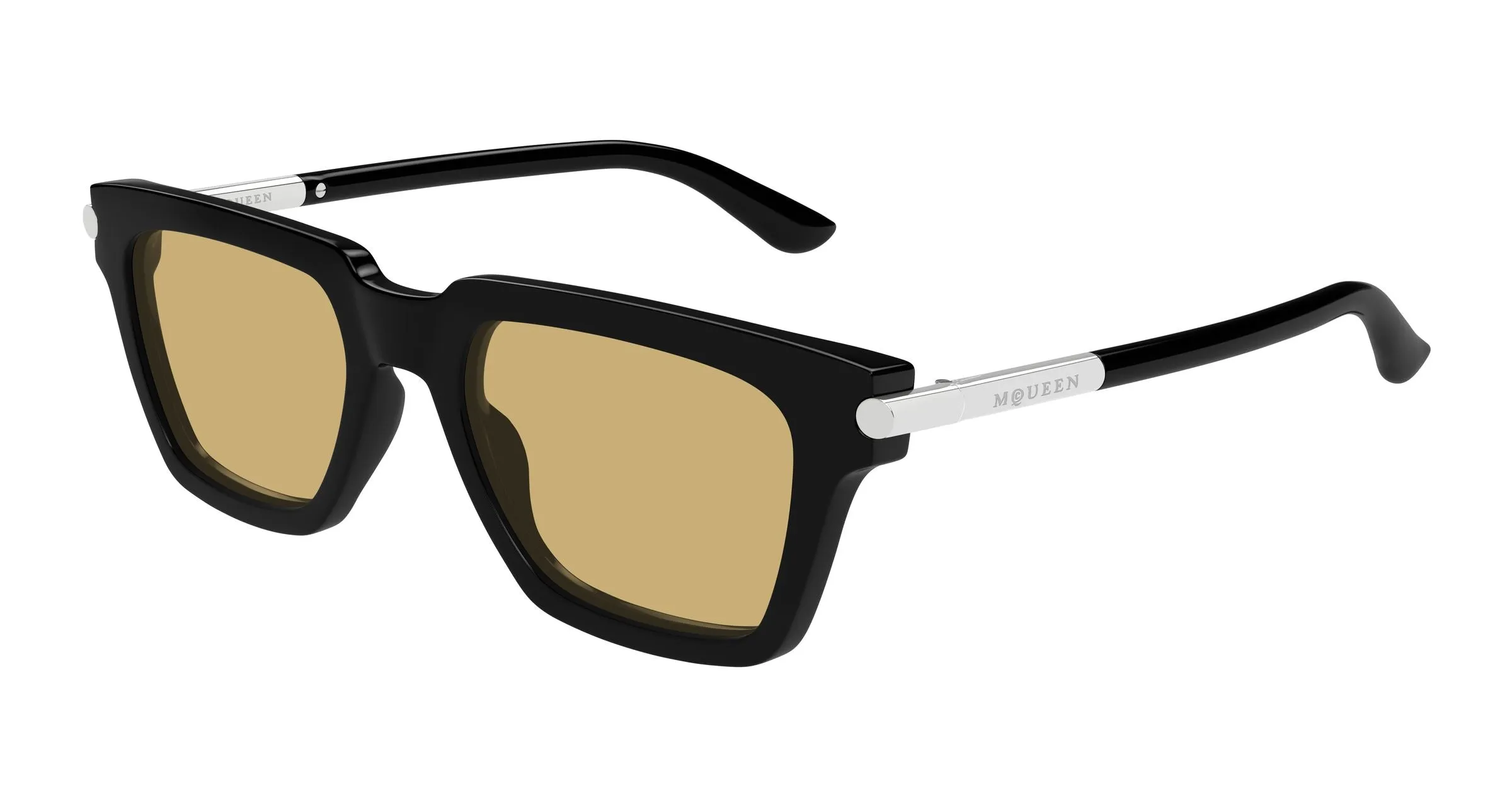 Alexander McQueen AM0519S 003 Occhiali da sole Acetato Nero Marrone Squadrata - immagine 1