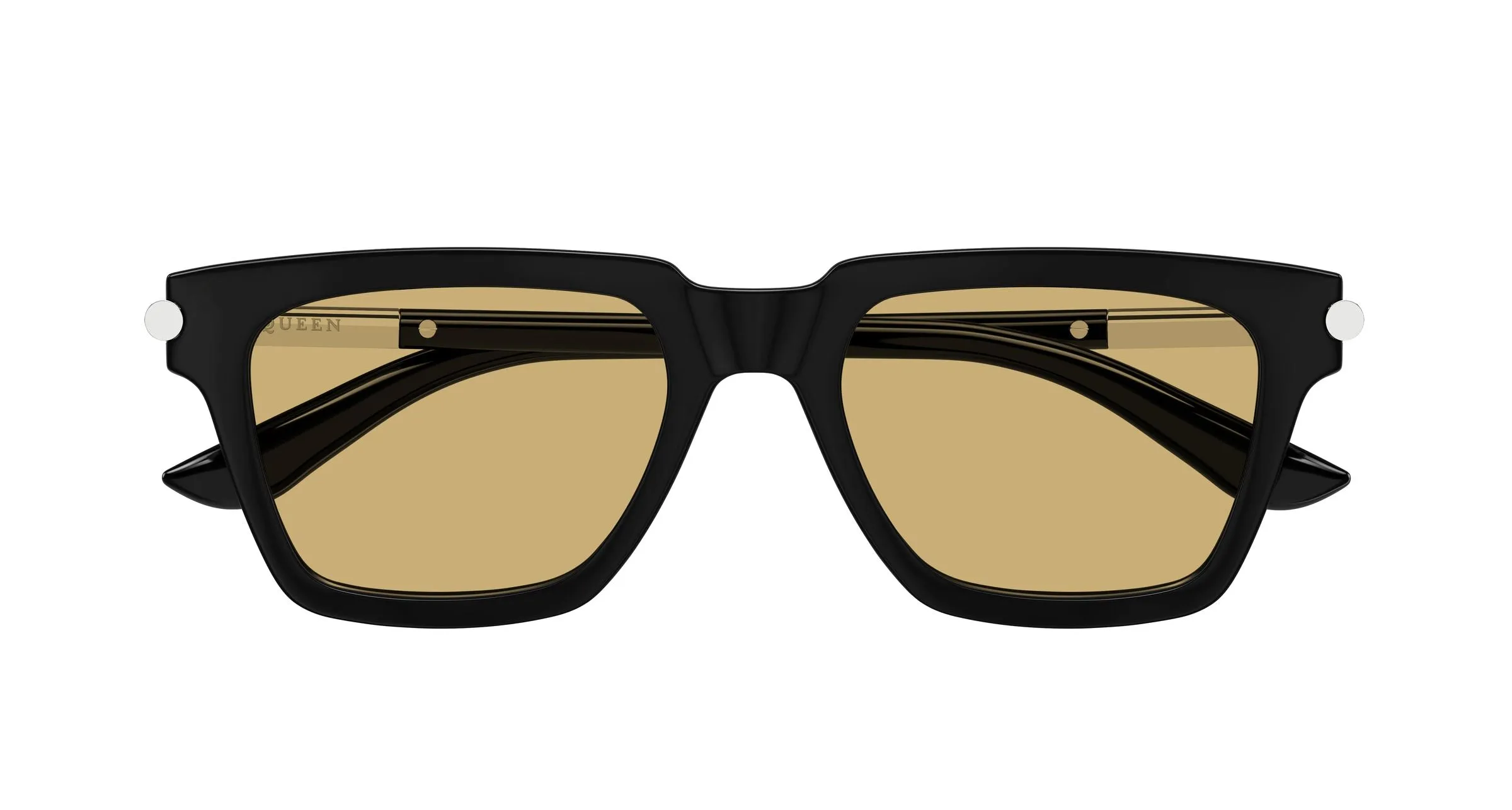 Alexander McQueen AM0519S 003 Occhiali da sole Acetato Nero Marrone Squadrata - immagine 2