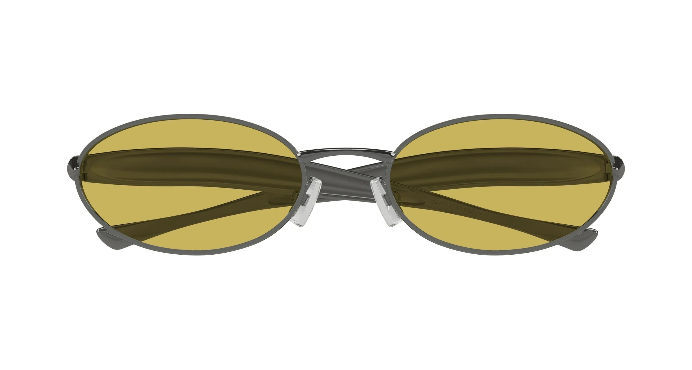 Bottega Veneta BV1386S 002 Occhiali da sole Metallo Rutenio Giallo Rotonda - immagine 2