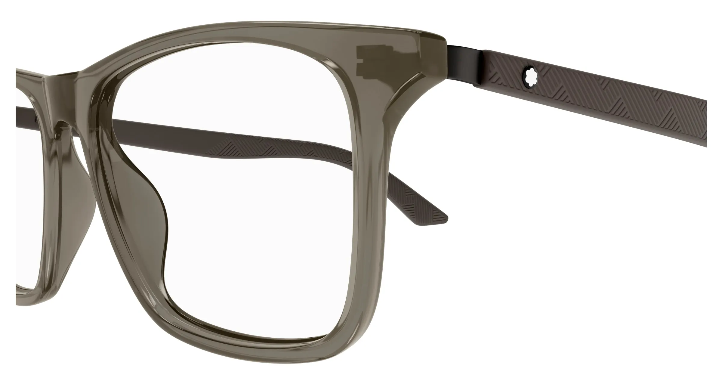 Montblanc MB0359O 008 Montature da vista Acetato Grigio Trasparente Squadrata - immagine 3