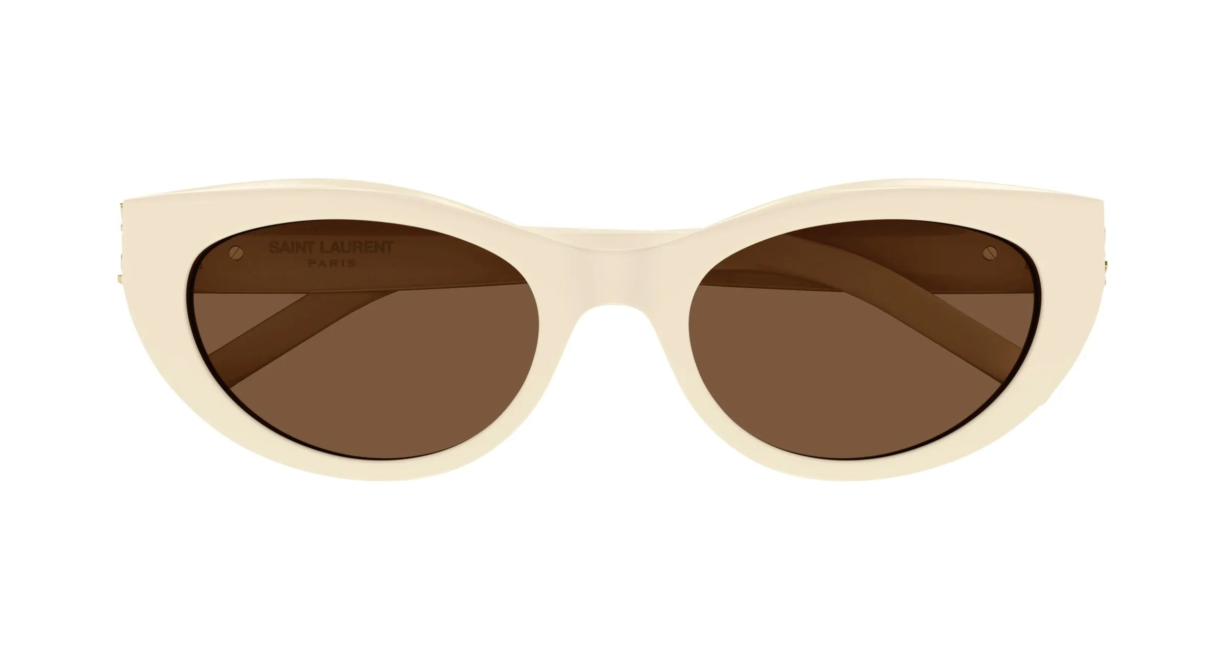 SAINT LAURENT SL M115 004 Occhiali da sole Acetato Avorio Marrone Cat Eye - immagine 2