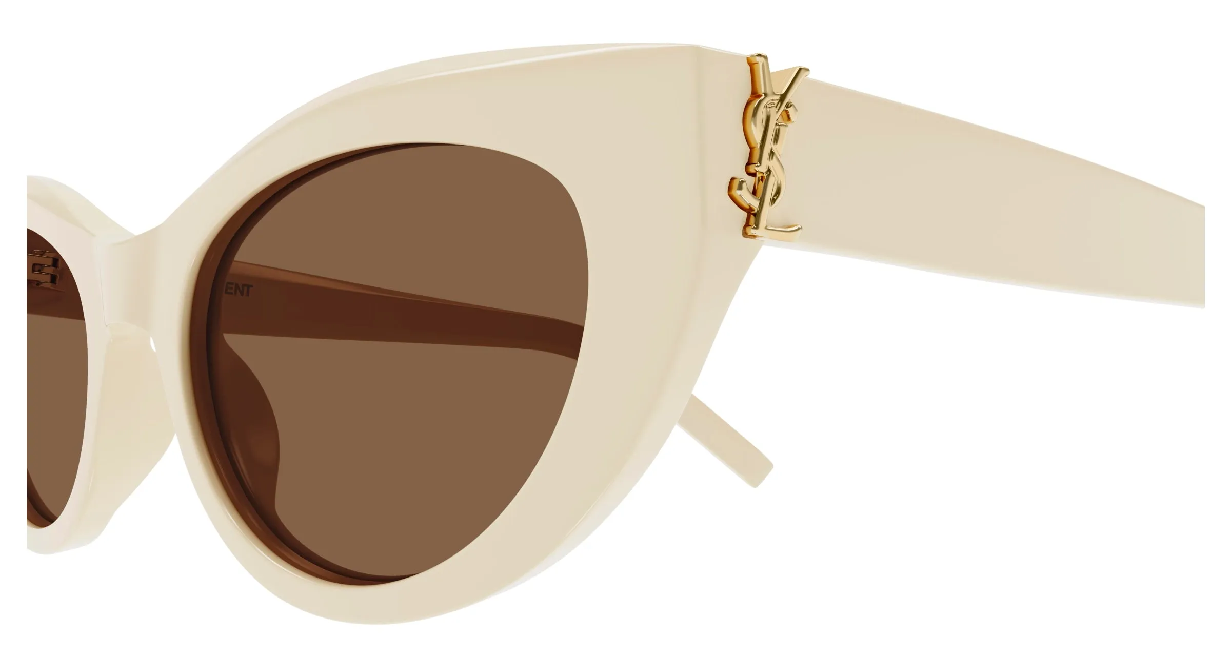 SAINT LAURENT SL M115 004 Occhiali da sole Acetato Avorio Marrone Cat Eye - immagine 3