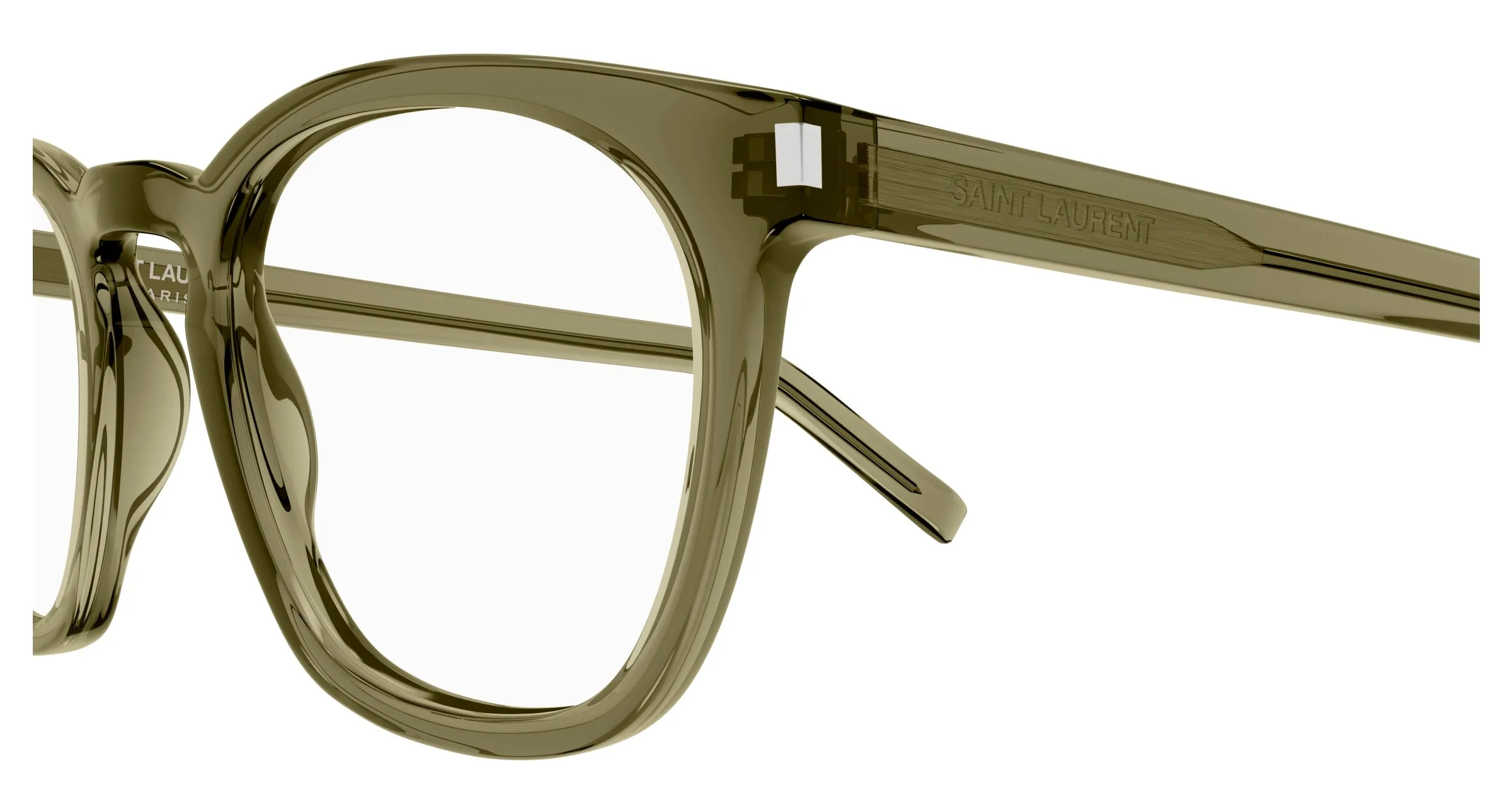 SAINT LAURENT SL 28 OPT 006 Montature da vista Acetato Marrone Trasparente Rotonda - immagine 3