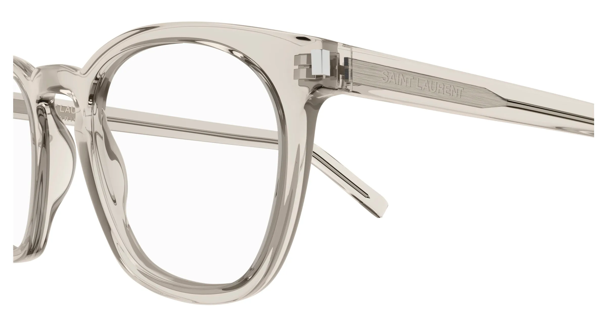 SAINT LAURENT SL 28 OPT 005 Montature da vista Acetato Beige Trasparente Rotonda - immagine 3