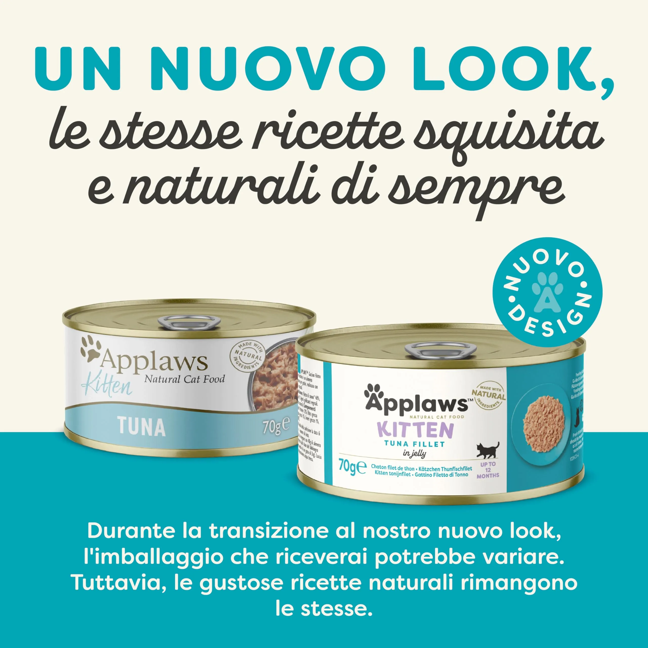 Applaws Natural Wet Kitten Food, Tuna in Jelly Tin, 70 g (Pack of 24) (Packaging May Vary) - immagine 3