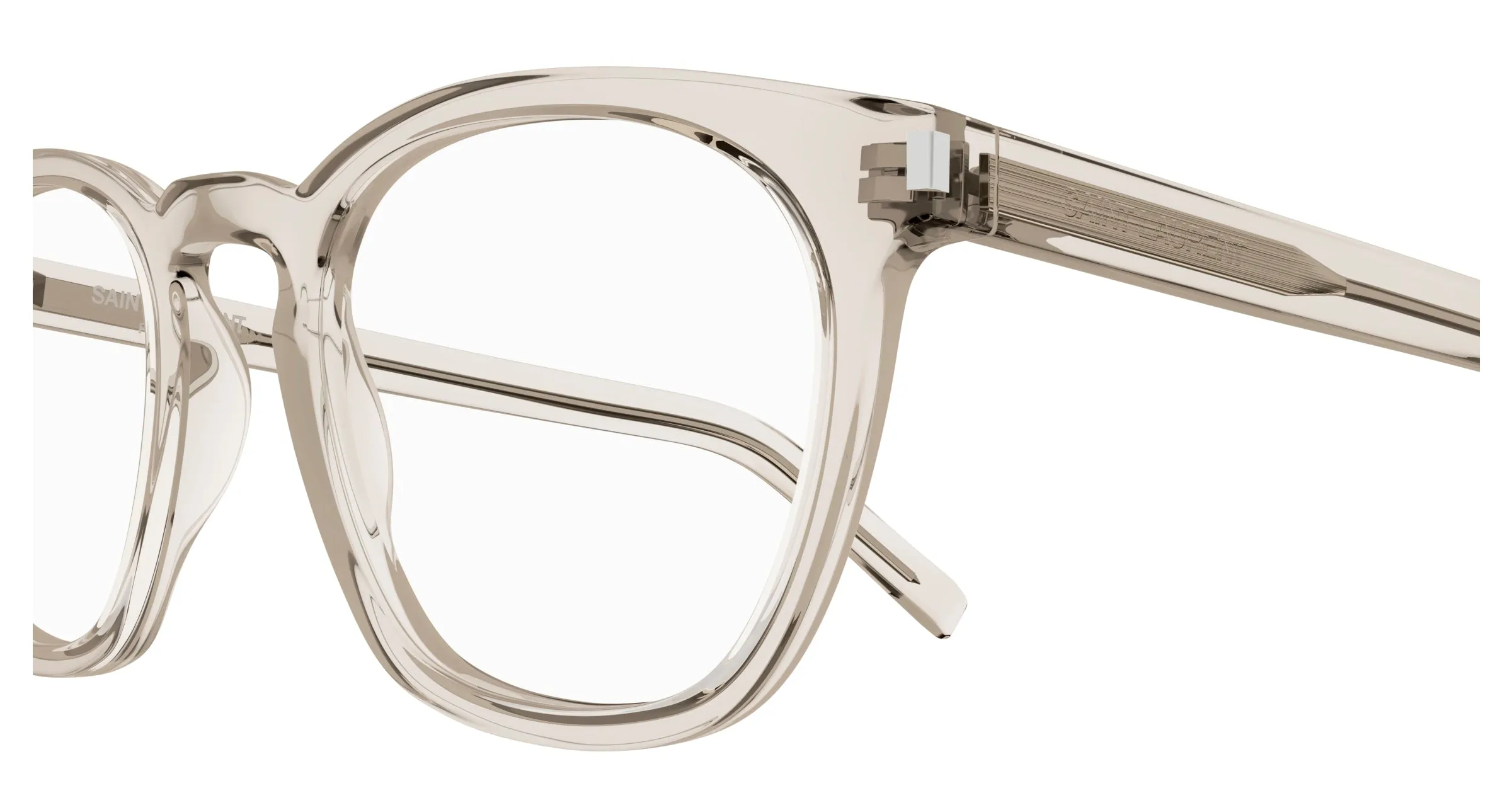 SAINT LAURENT SL 28 OPT 004 Montature da vista Acetato Beige Trasparente Rotonda - immagine 3