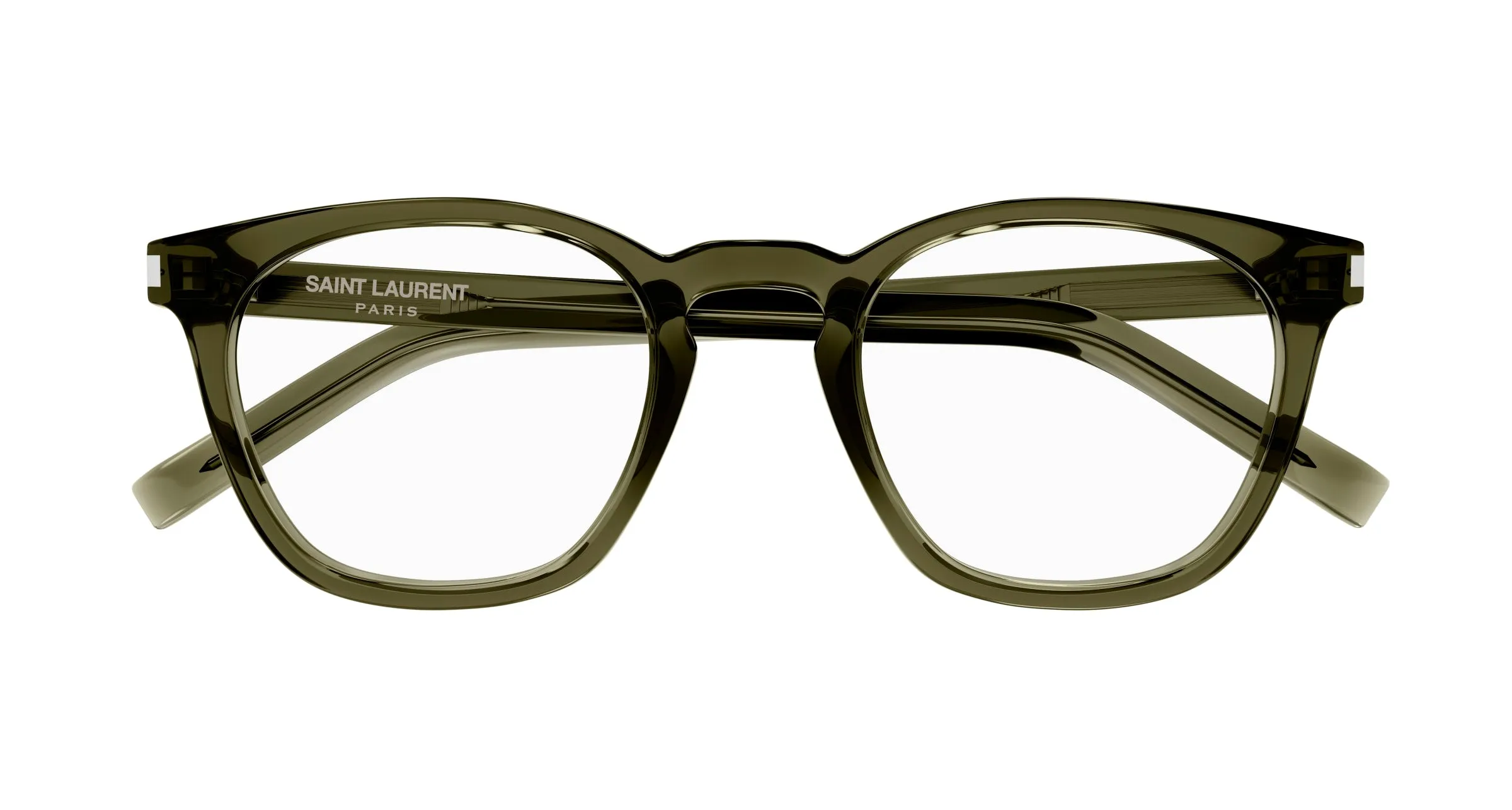 SAINT LAURENT SL 28 OPT 003 Montature da vista Acetato Verde Trasparente Rotonda - immagine 2