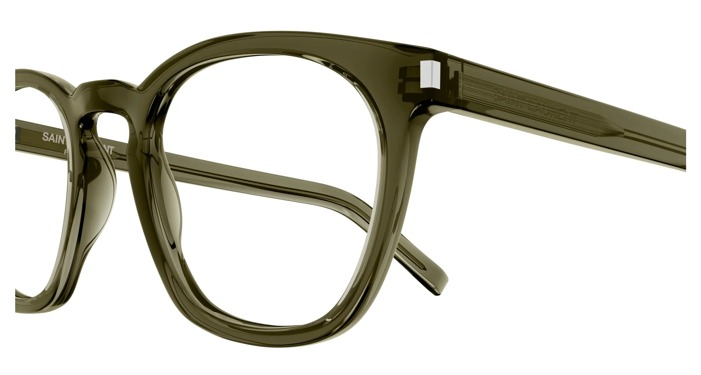 SAINT LAURENT SL 28 OPT 003 Montature da vista Acetato Verde Trasparente Rotonda - immagine 3