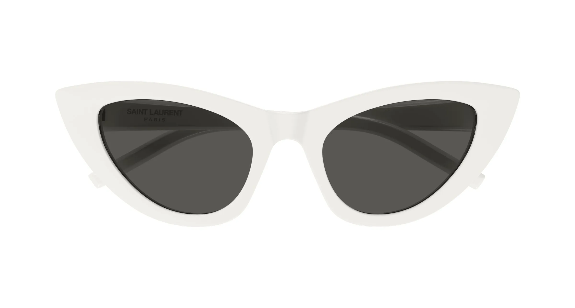 SAINT LAURENT SL 213 LILY 017 Occhiali da sole Acetato Bianco Grigio Cat Eye - immagine 2