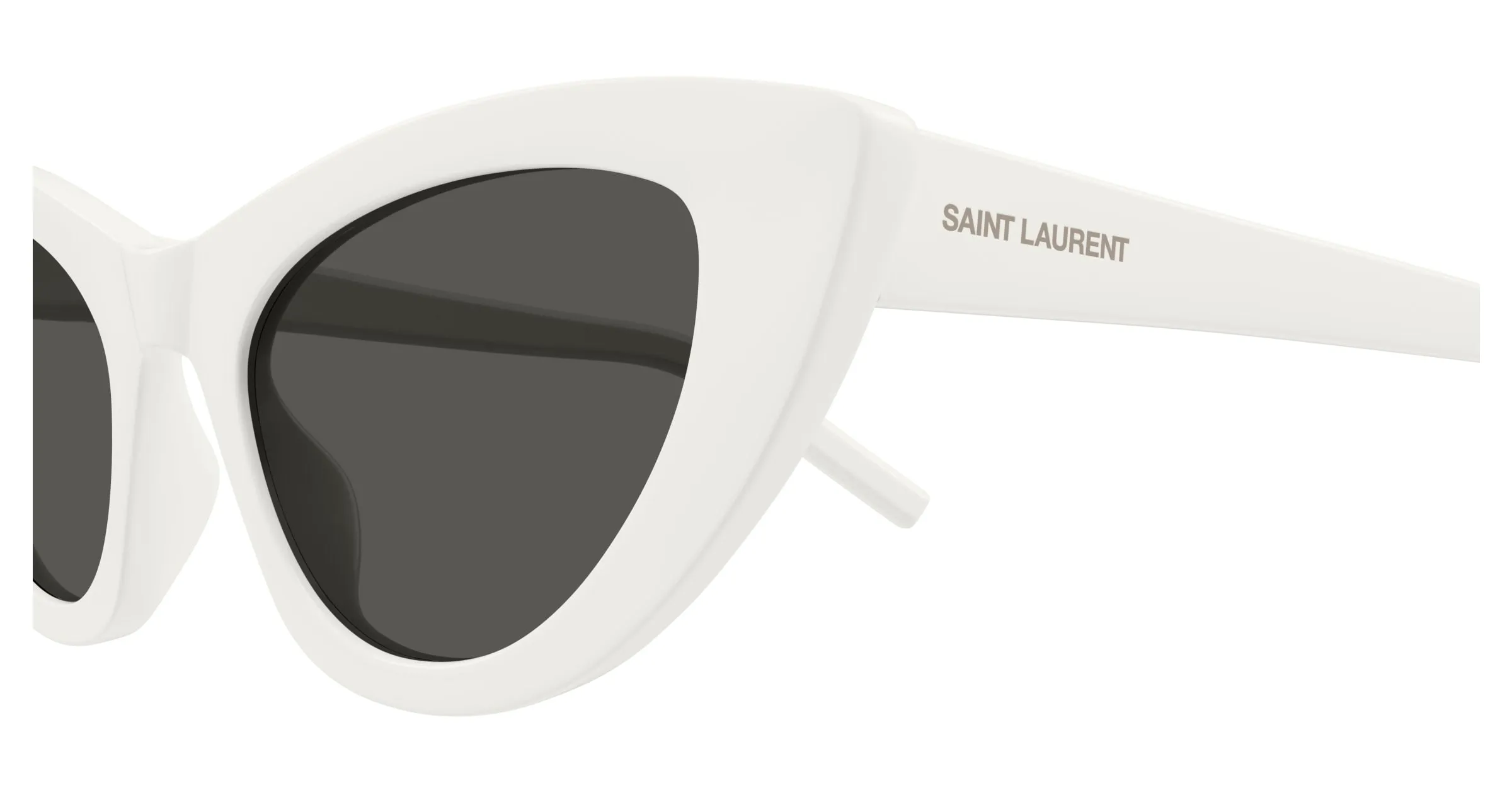 SAINT LAURENT SL 213 LILY 017 Occhiali da sole Acetato Bianco Grigio Cat Eye - immagine 3