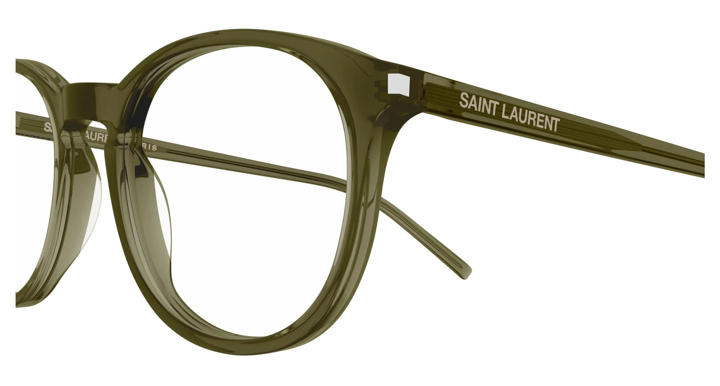 SAINT LAURENT SL 106 012 Montature da vista Acetato Verde Trasparente Rotonda - immagine 3