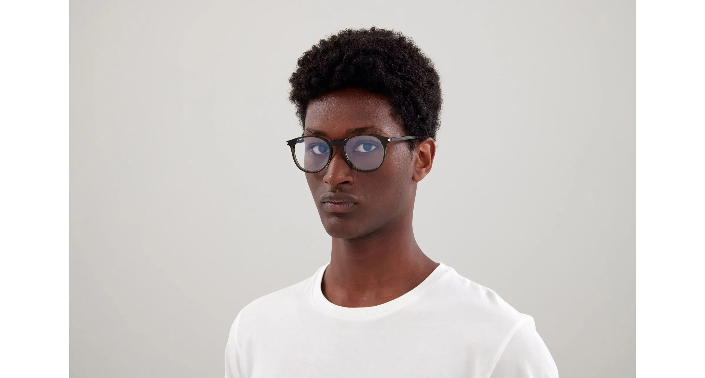 SAINT LAURENT SL 106 012 Montature da vista Acetato Verde Trasparente Rotonda - immagine 4