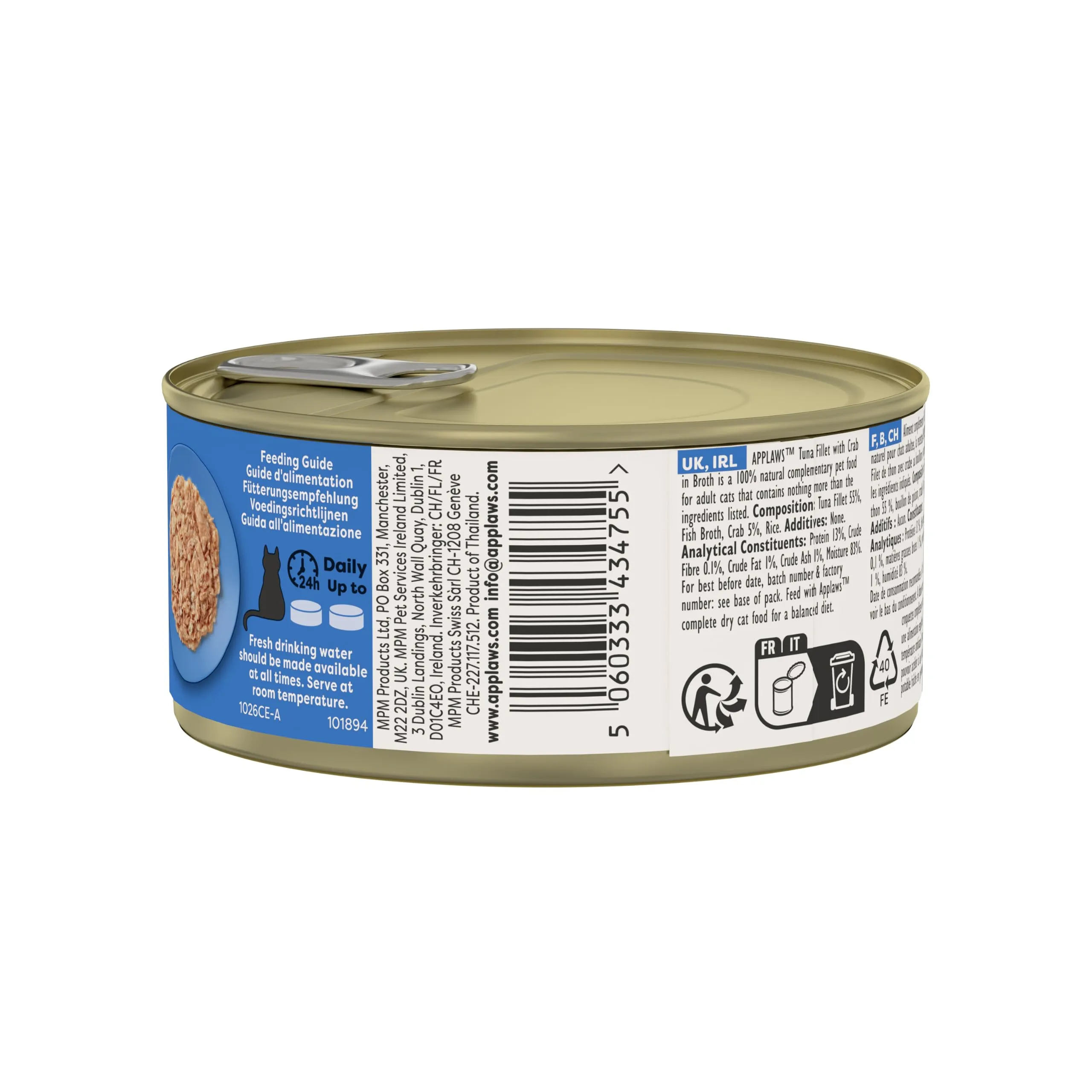 Applaws Cibo in Scatola per Gatti, Tonno e Granchio , 24 x 70g - immagine 4