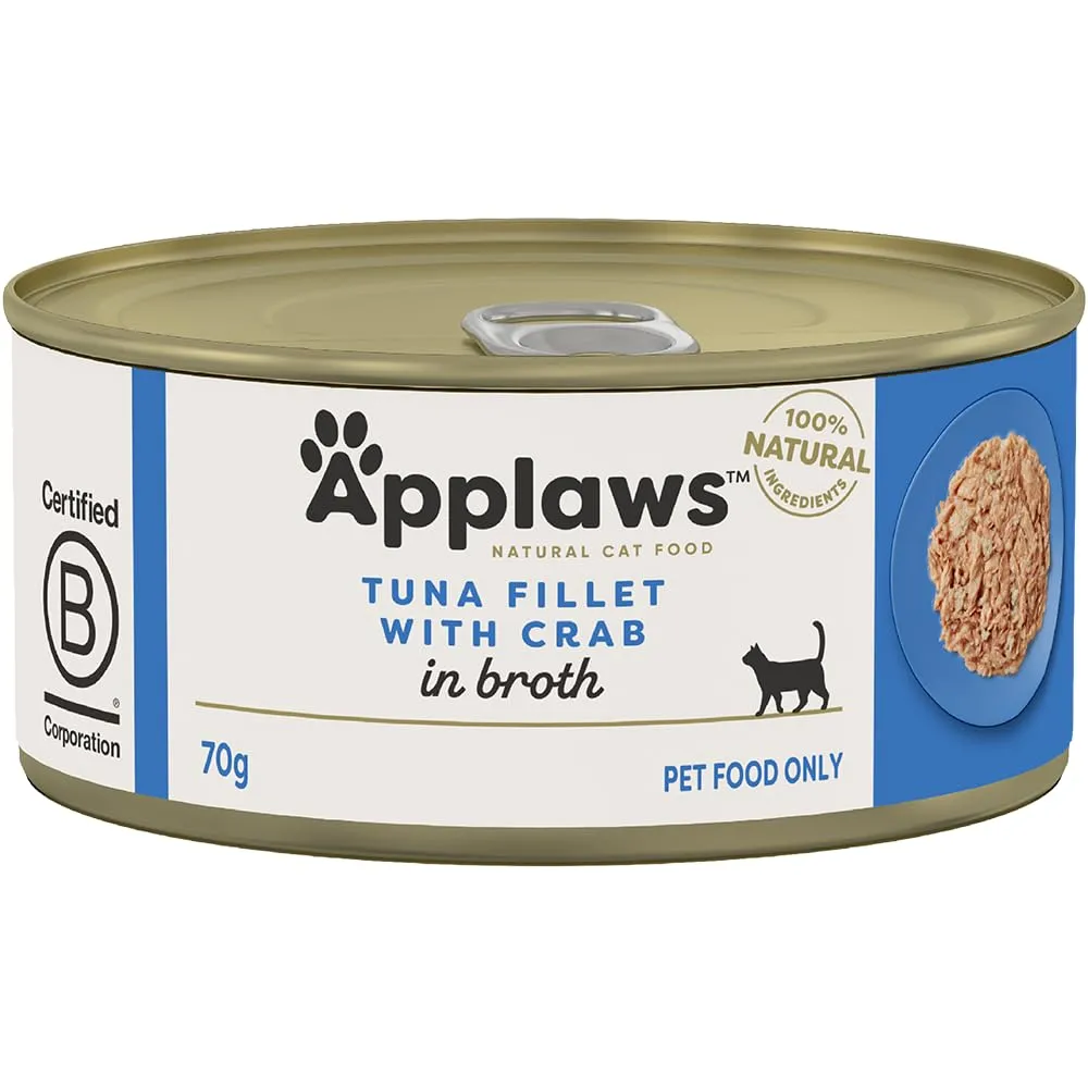 Applaws Cibo in Scatola per Gatti, Tonno e Granchio , 24 x 70g - immagine 5