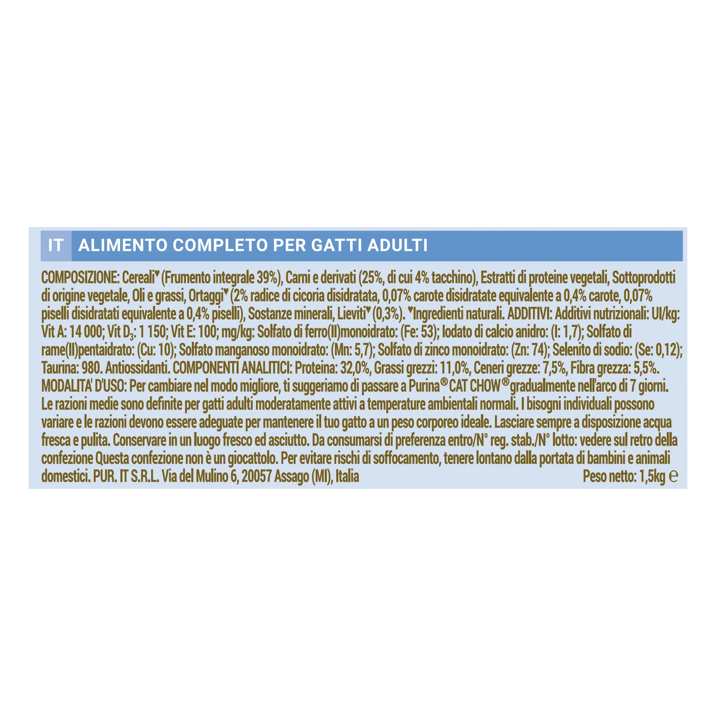 PURINA CAT CHOW 3 in 1 Crocchette per gatti adulti con Tacchino, 6 sacchi da 1.5kg - immagine 5