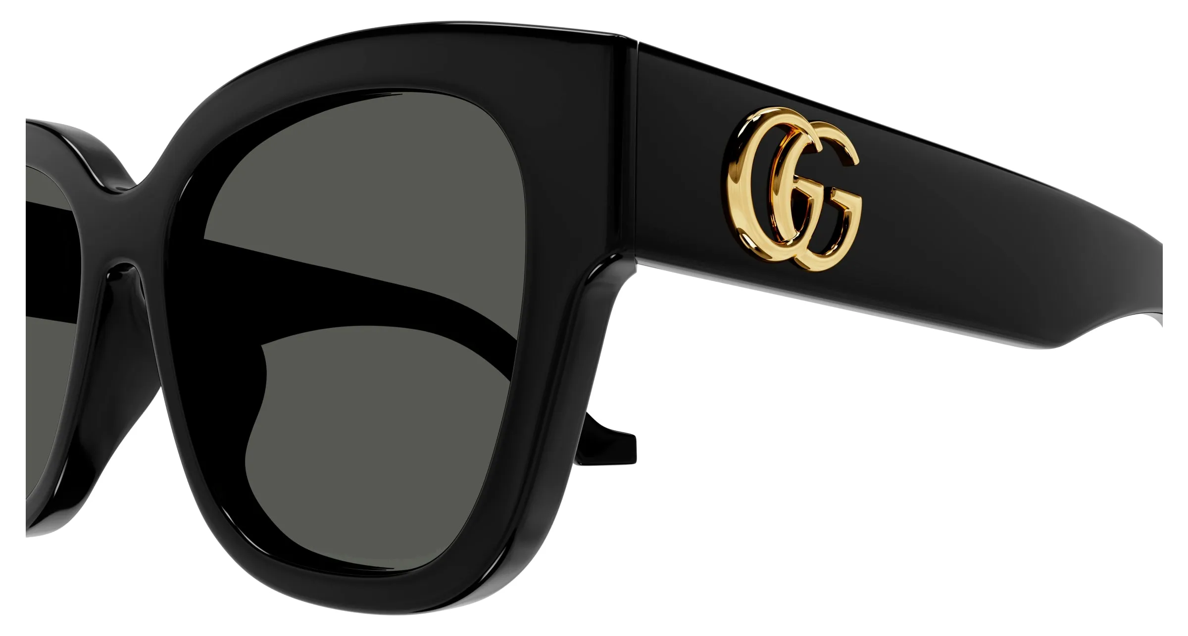 Gucci GG1550SK 001 Occhiali da sole Acetato Nero Grigio Rotonda - immagine 3