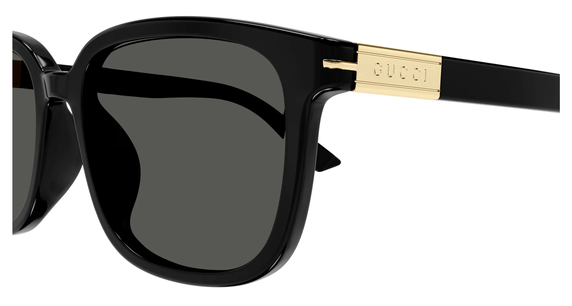 Gucci GG1505SK 001 Occhiali da sole Acetato Nero Grigio Squadrata - immagine 3