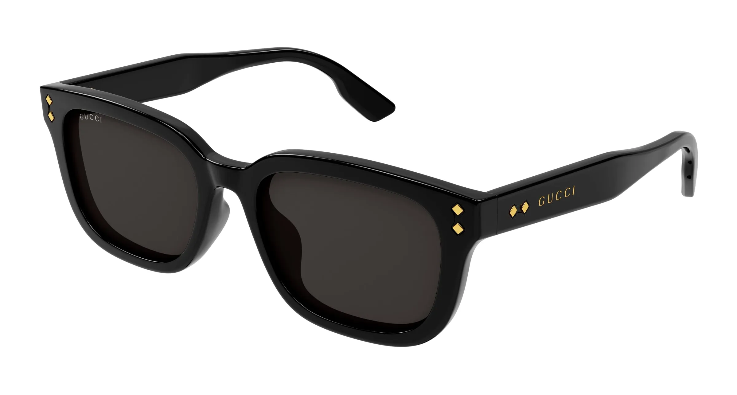 Gucci GG1605SK 001 Occhiali da sole Acetato Nero Grigio Squadrata - immagine 1