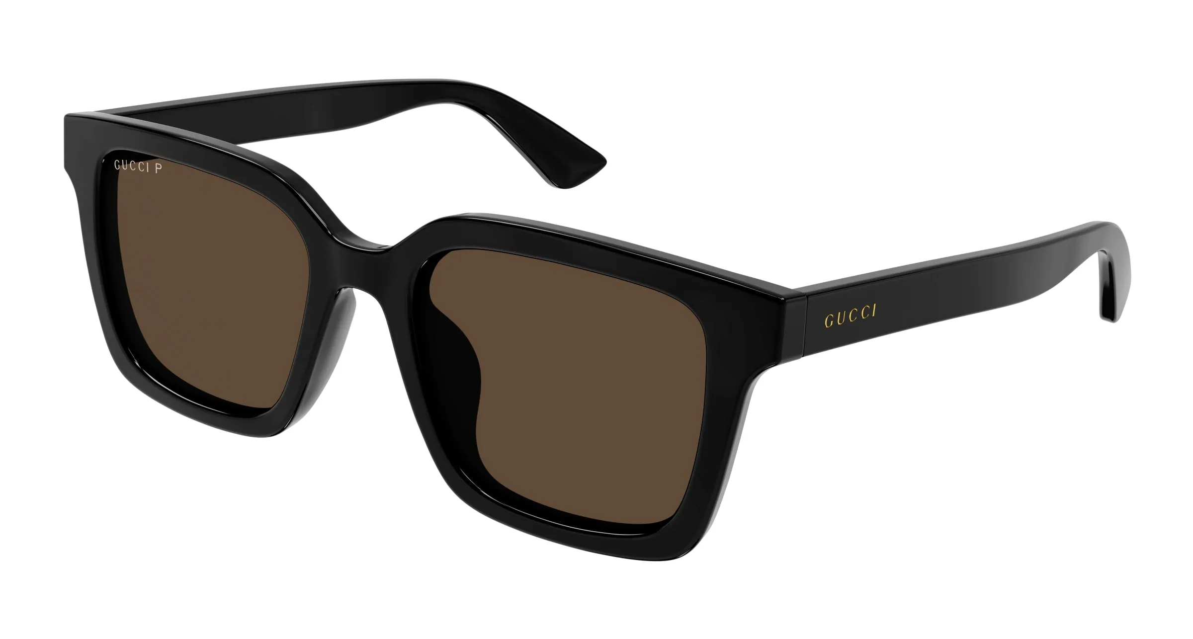 Gucci GG1582SK 004 Occhiali da sole Iniettato Nero Marrone Squadrata - immagine 1