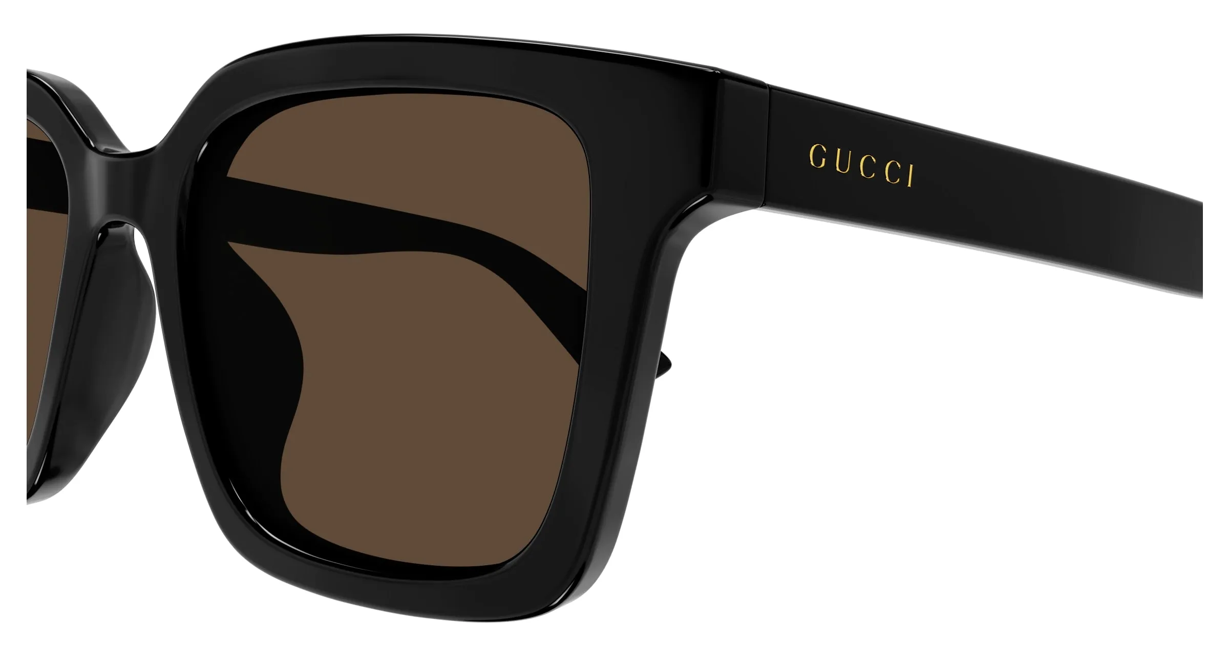 Gucci GG1582SK 004 Occhiali da sole Iniettato Nero Marrone Squadrata - immagine 3