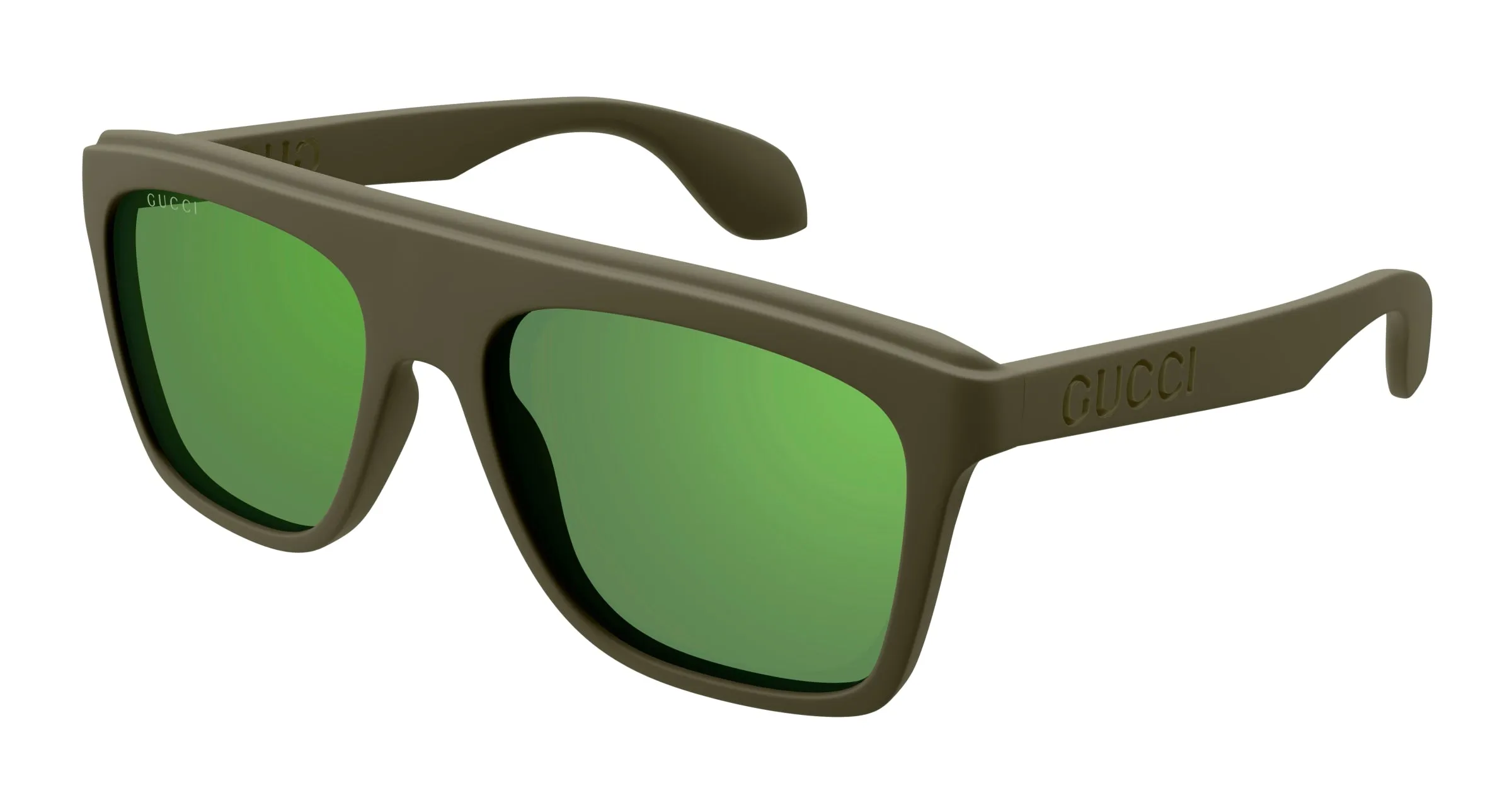 Gucci GG1570S 005 Occhiali da sole Iniettato Verde Verde Squadrata - immagine 1