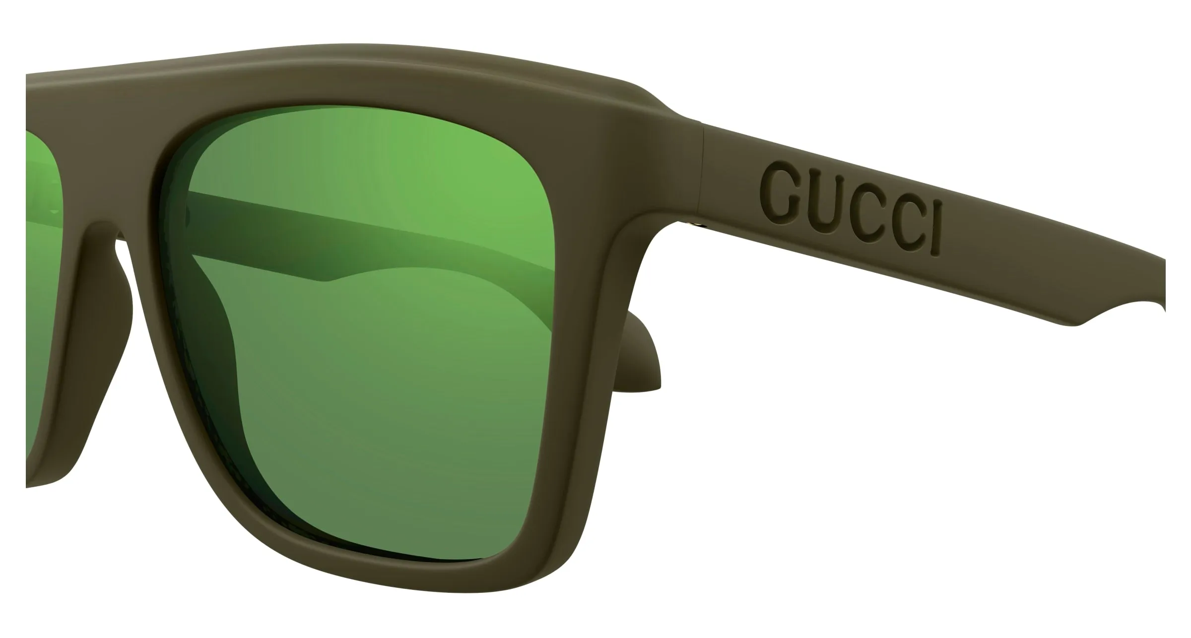 Gucci GG1570S 005 Occhiali da sole Iniettato Verde Verde Squadrata - immagine 3