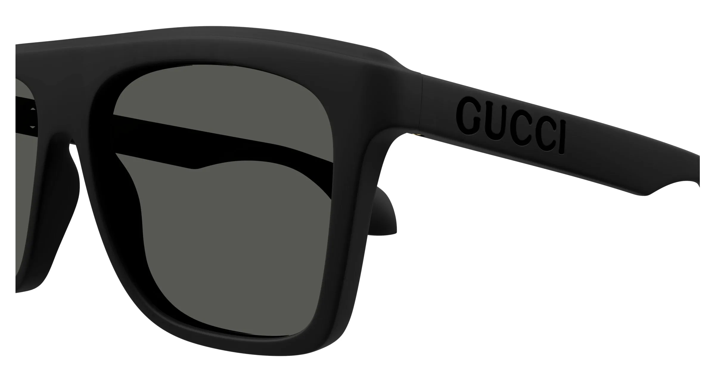 Gucci GG1570S 001 Occhiali da sole Iniettato Nero Grigio Squadrata - immagine 3