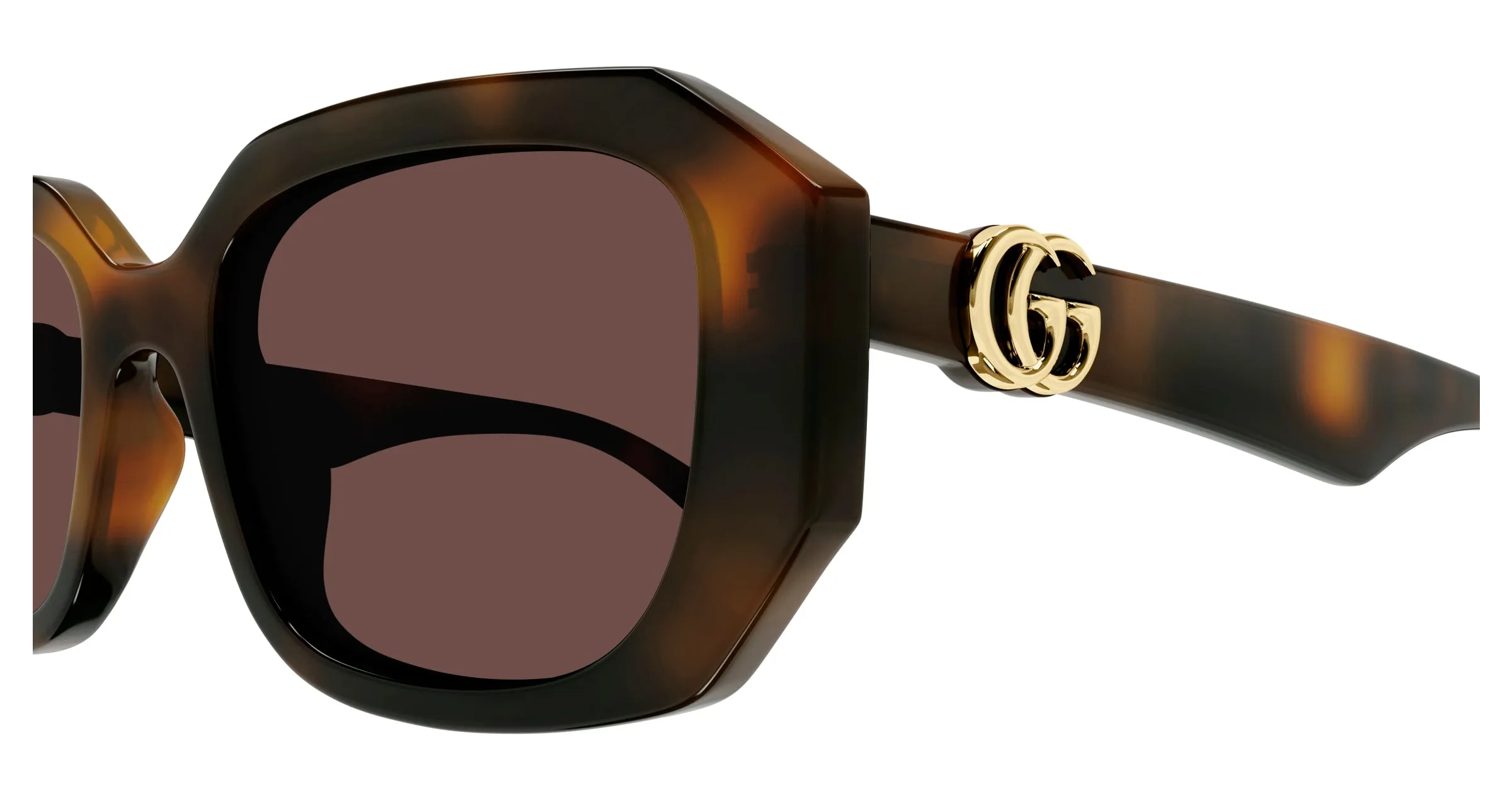 Gucci GG1535S 002 Occhiali da sole Iniettato Havana Marrone Squadrata - immagine 3