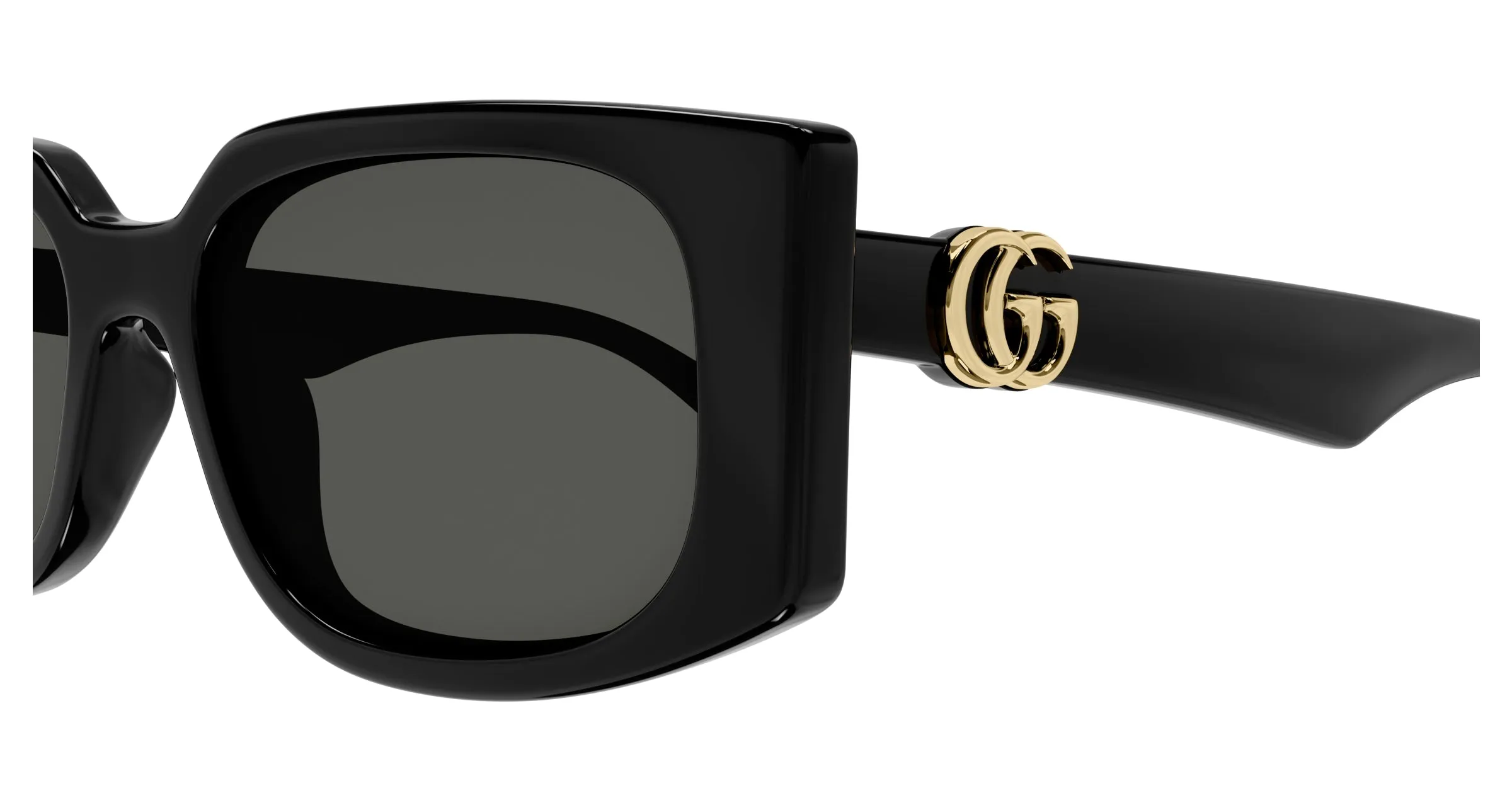 Gucci GG1534S 001 Occhiali da sole Iniettato Nero Grigio Squadrata - immagine 3