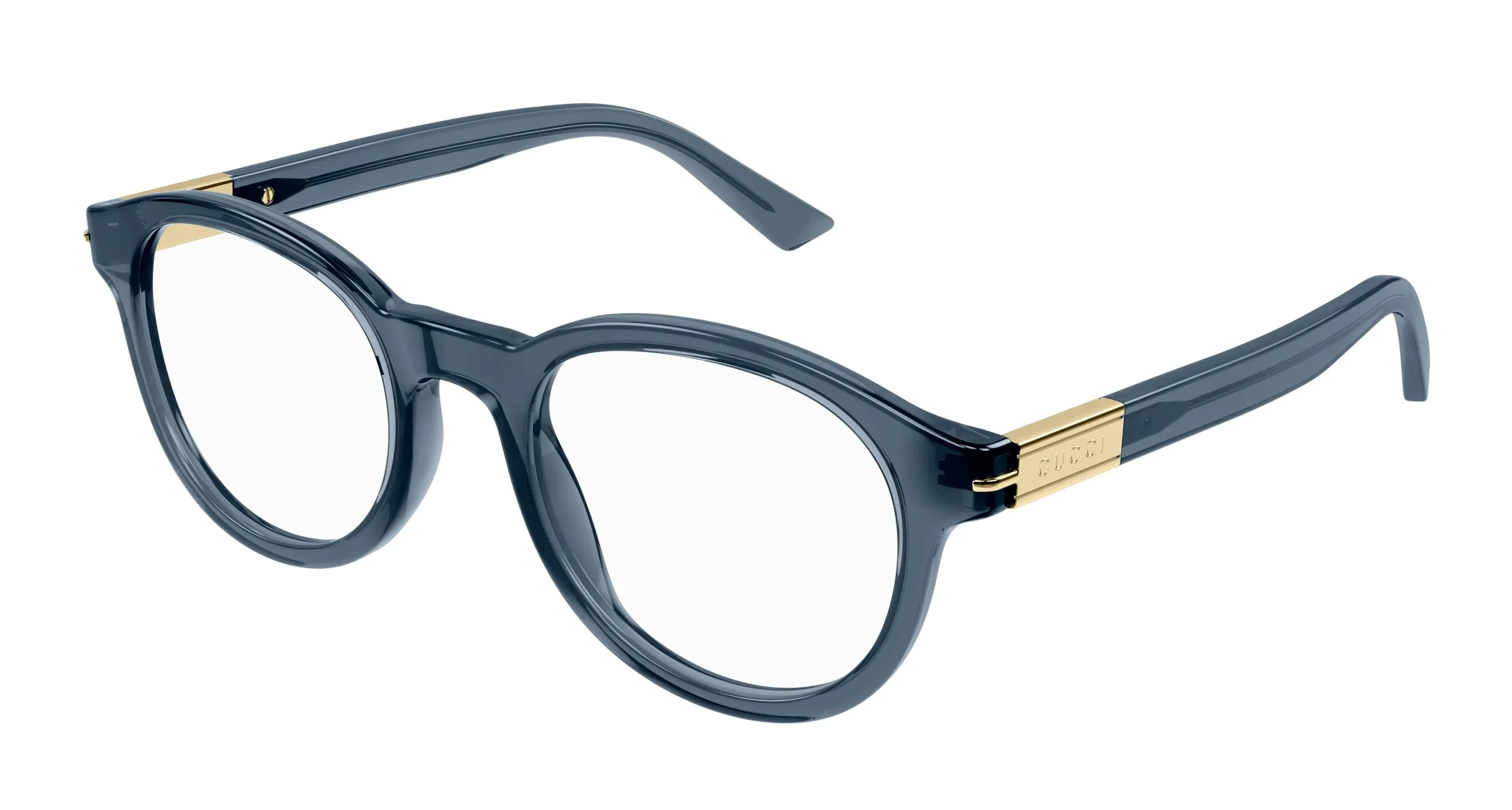 Gucci GG1503O 003 Montature da vista Acetato Blu Trasparente Rotonda - immagine 1