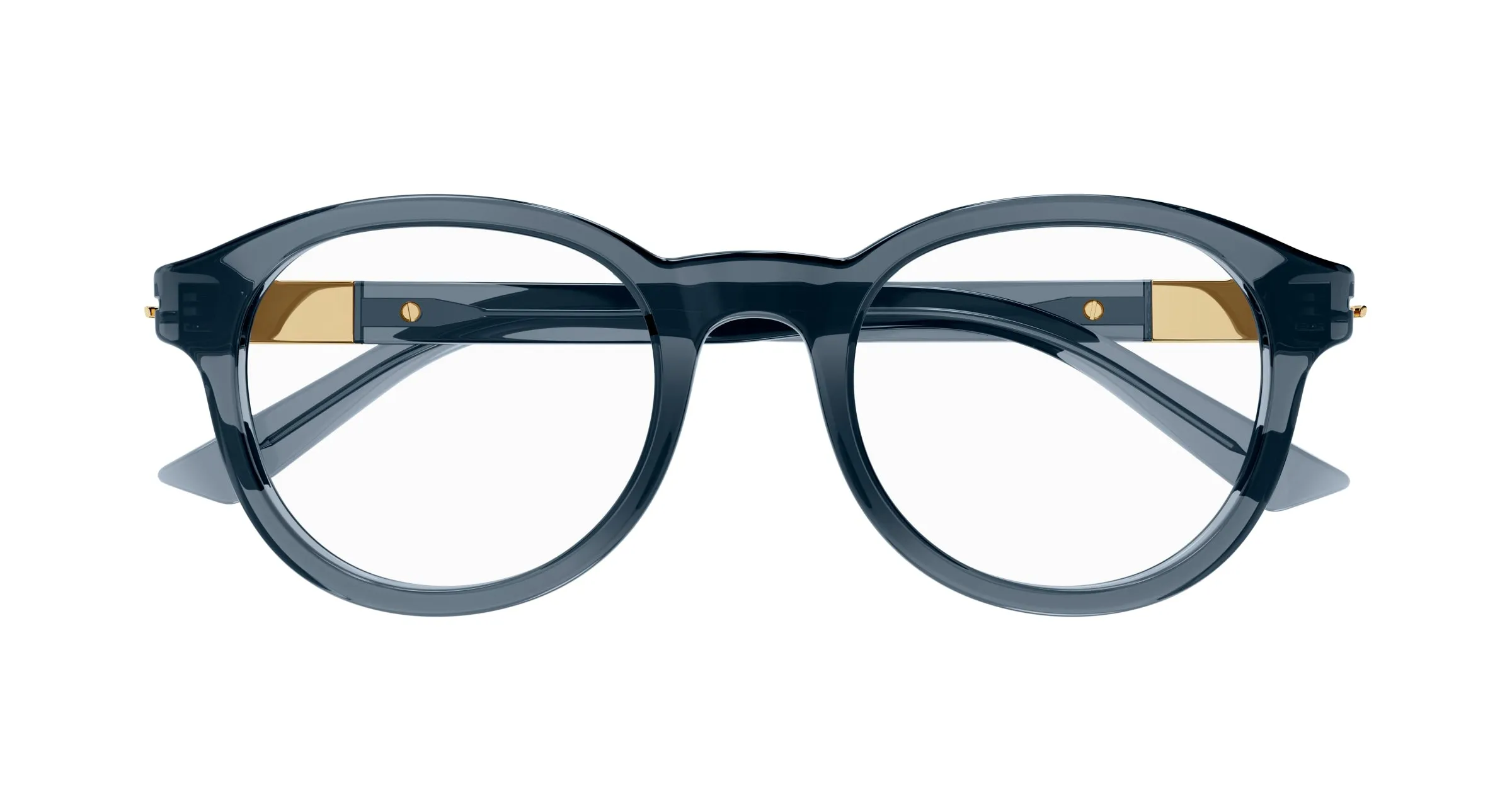 Gucci GG1503O 003 Montature da vista Acetato Blu Trasparente Rotonda - immagine 2