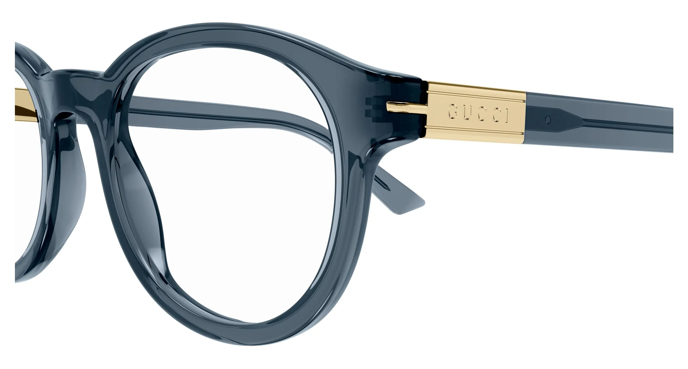 Gucci GG1503O 003 Montature da vista Acetato Blu Trasparente Rotonda - immagine 3