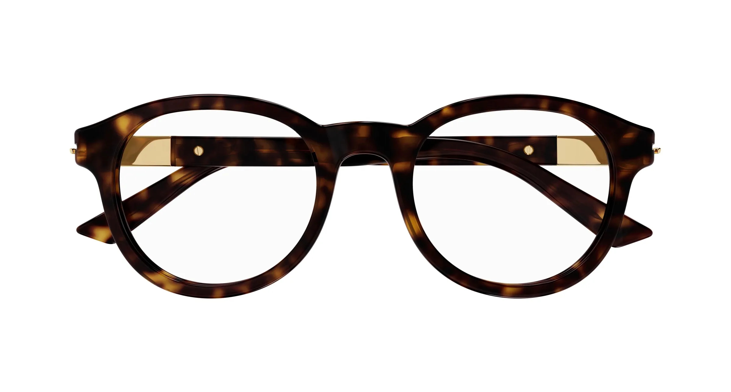 Gucci GG1503O 002 Montature da vista Acetato Havana Trasparente Rotonda - immagine 2
