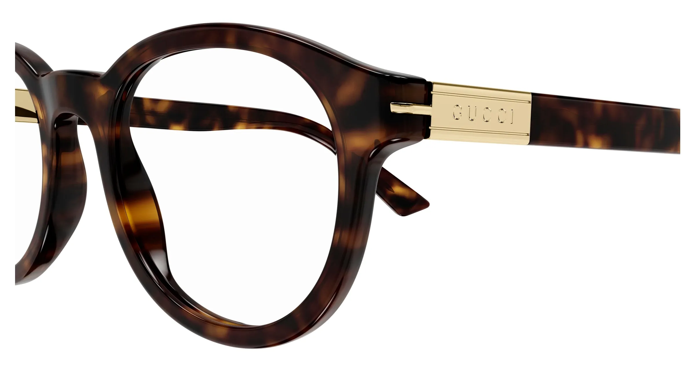 Gucci GG1503O 002 Montature da vista Acetato Havana Trasparente Rotonda - immagine 3
